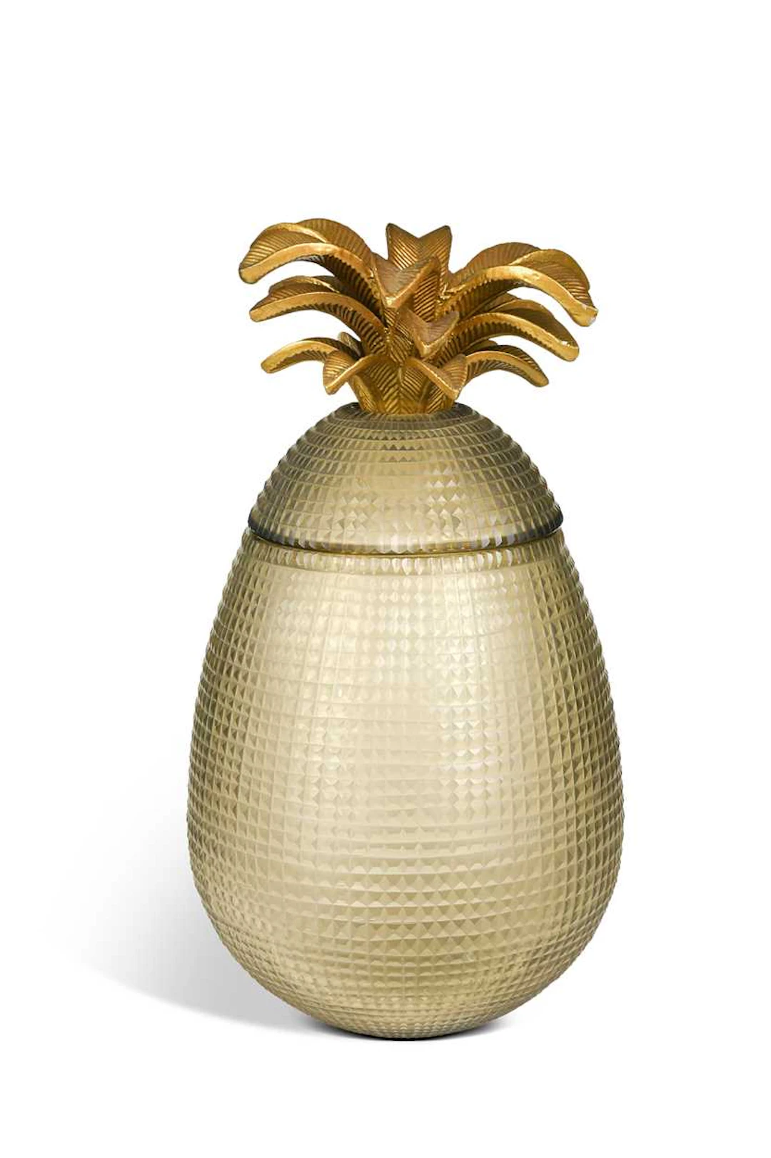 A contemporary cut glass 'pineapple' jar