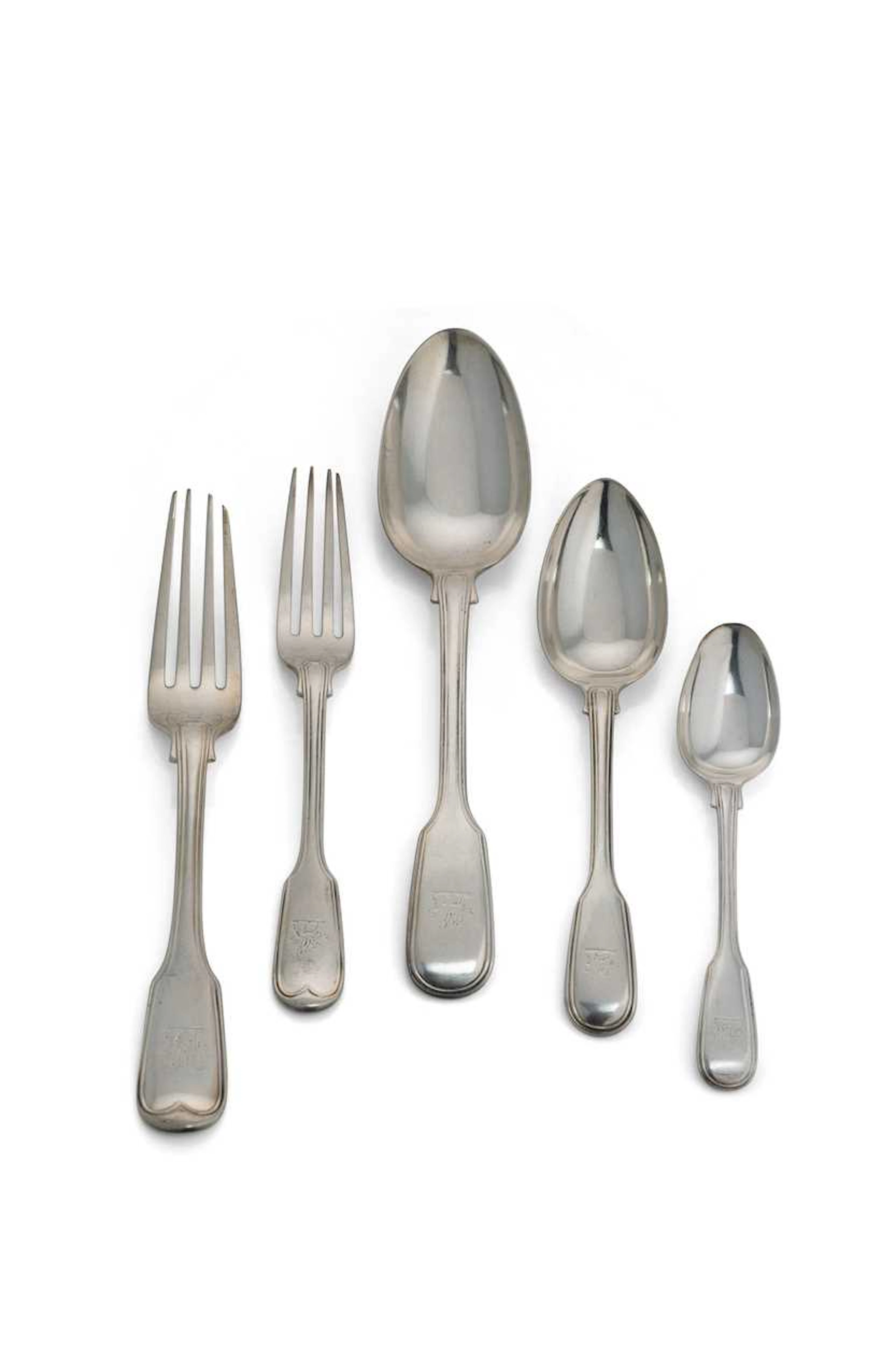 A Victorian canteen of silver flatware