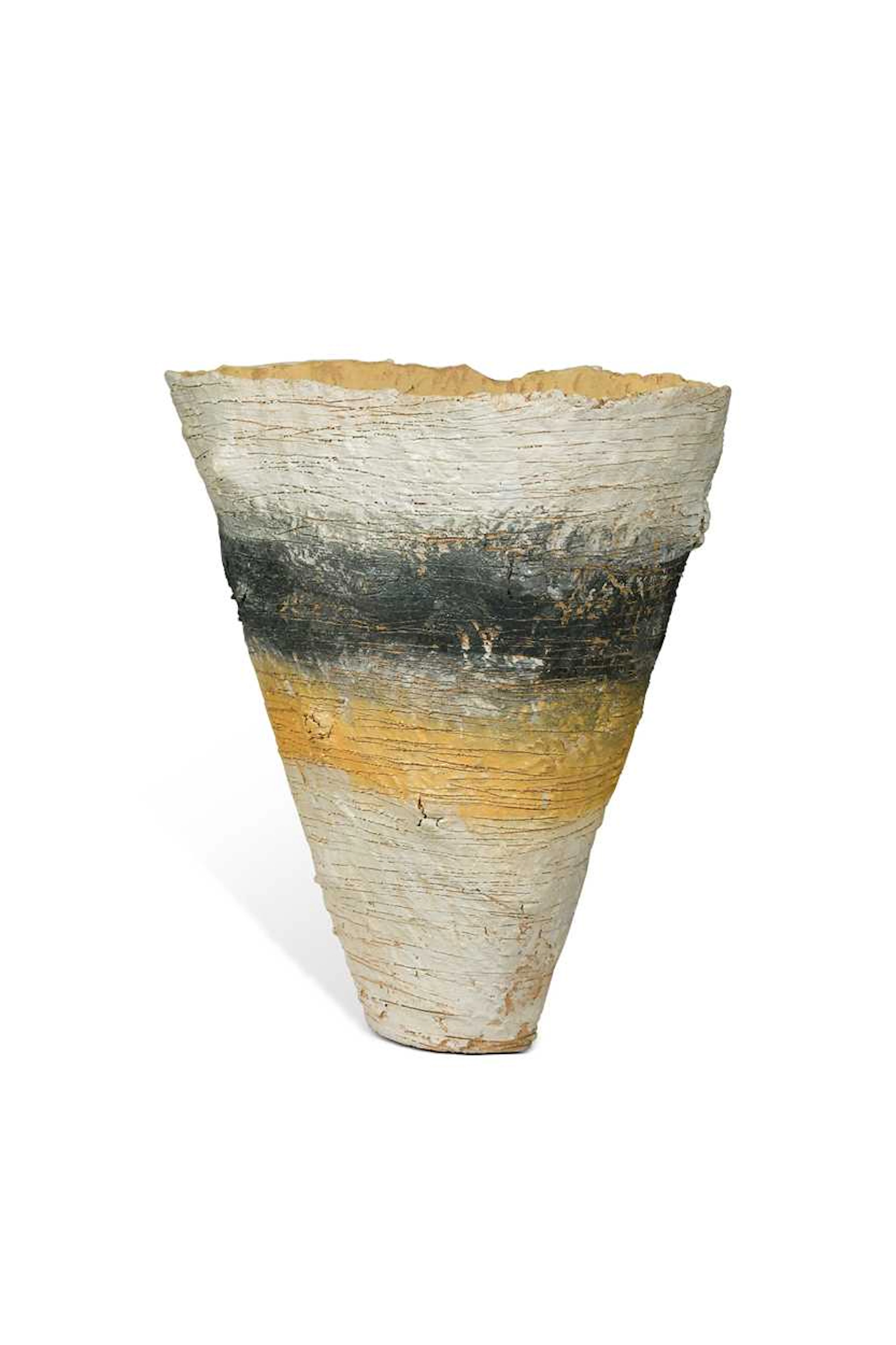 Sarah Purvey (b.1968), 'Three Bands' a large stoneware vase, 2010
