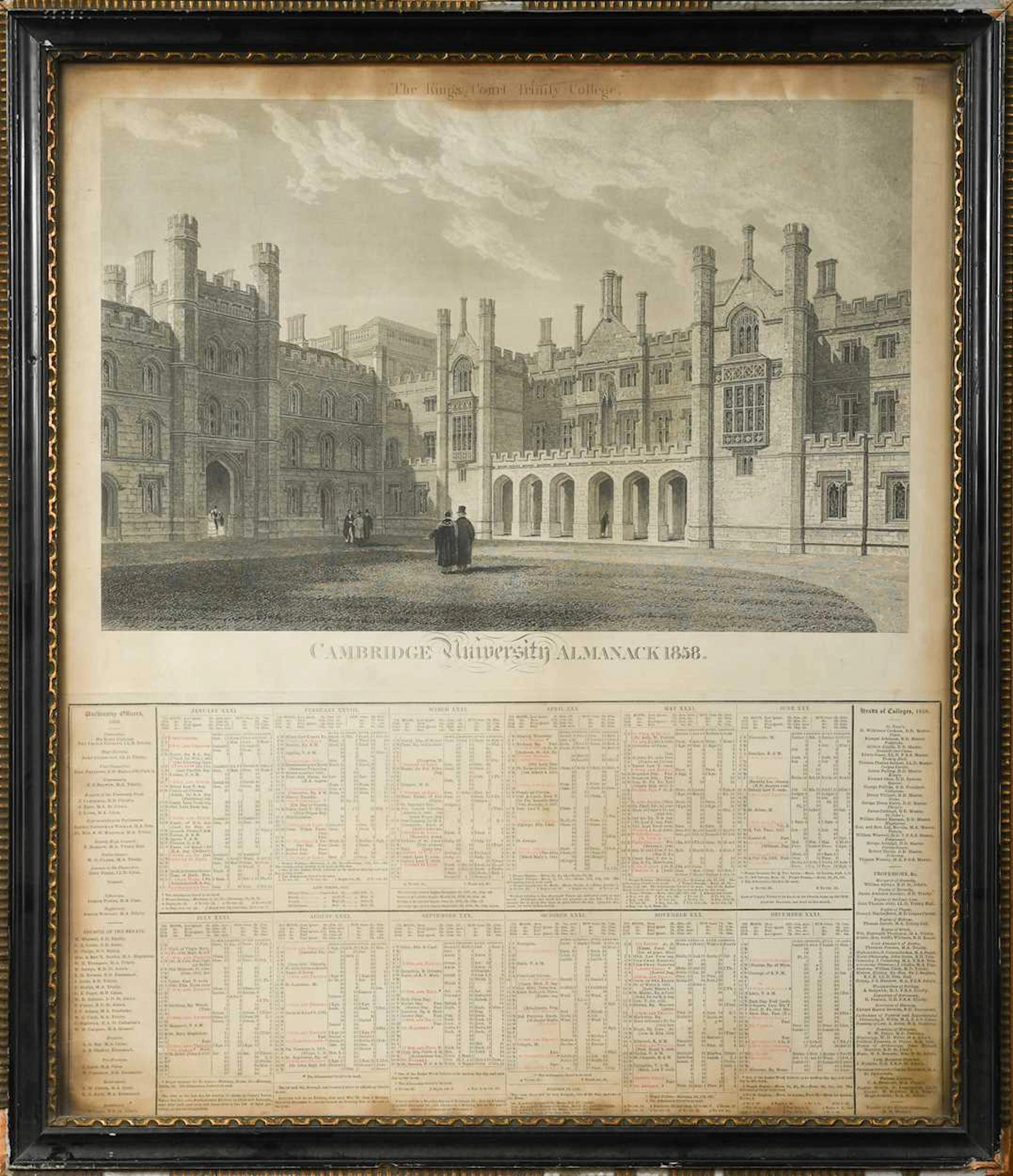 Cambridge University Almanack College engravings, 19th century
