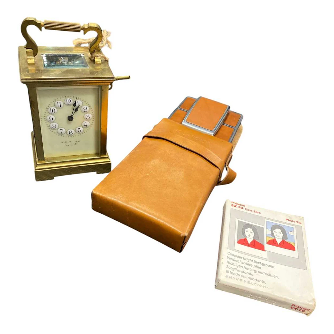 A brass carriage timepiece