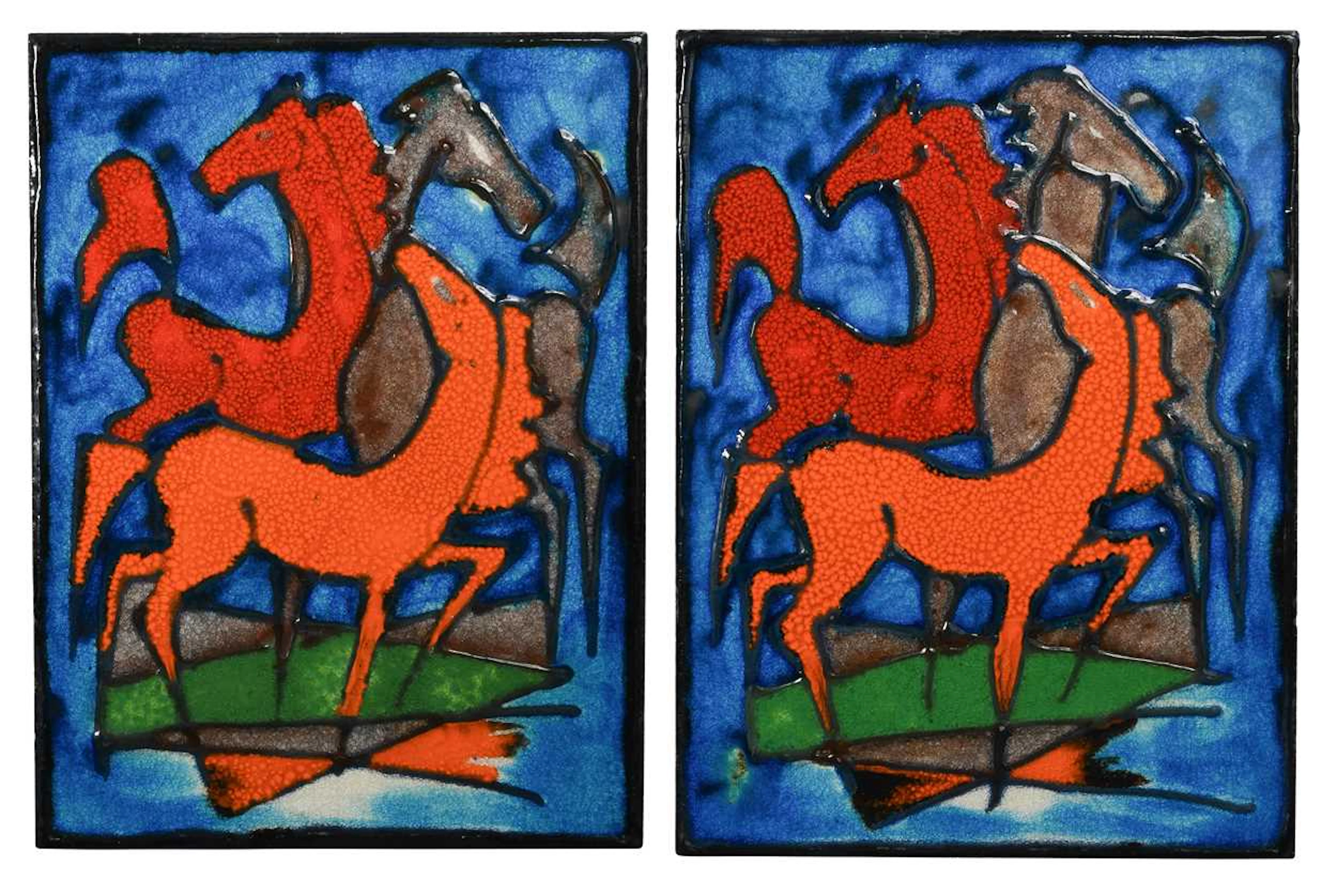 Scheurich Keramik, a pair of ceramic panels