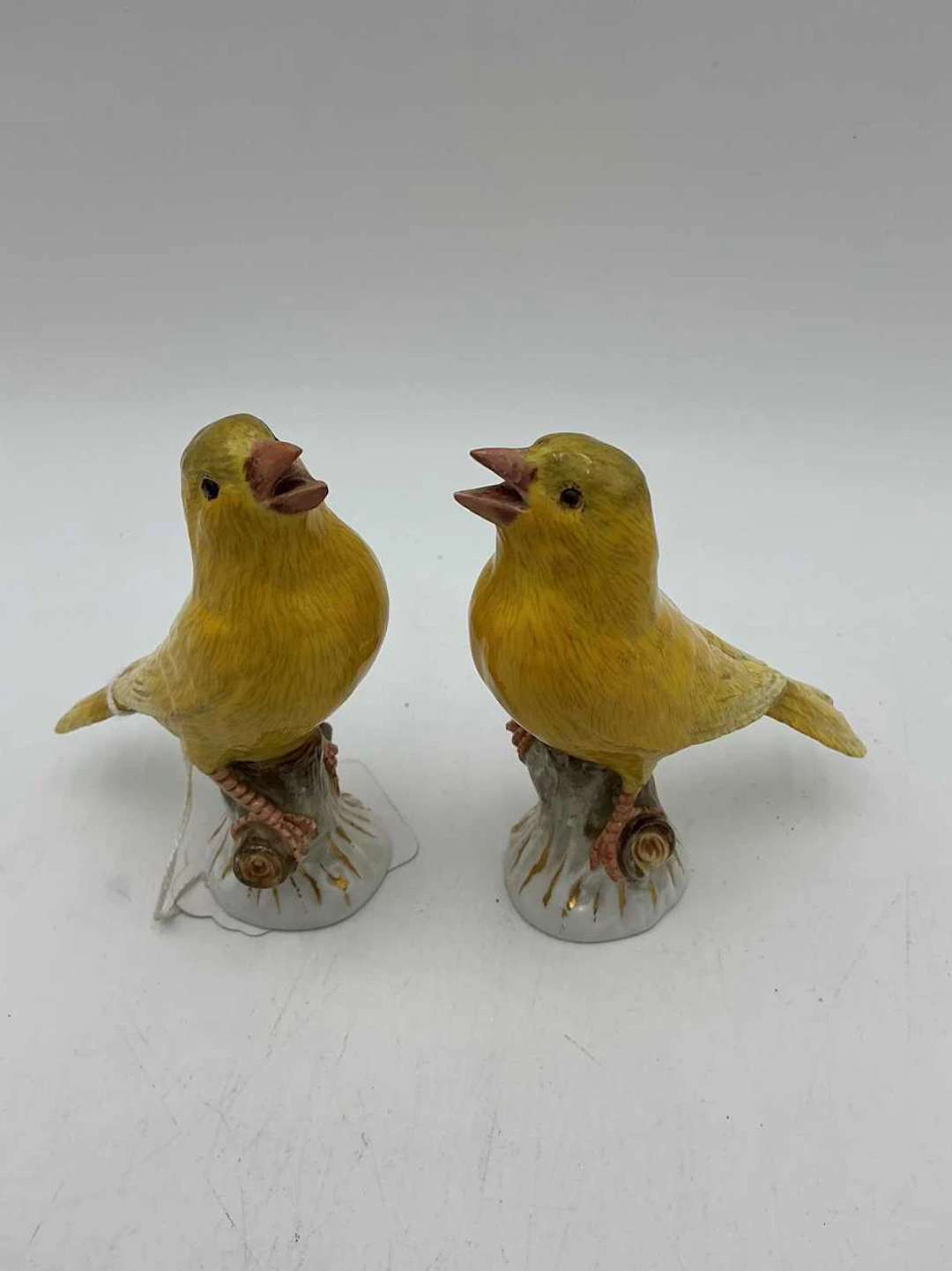 Two Meissen models of canaries