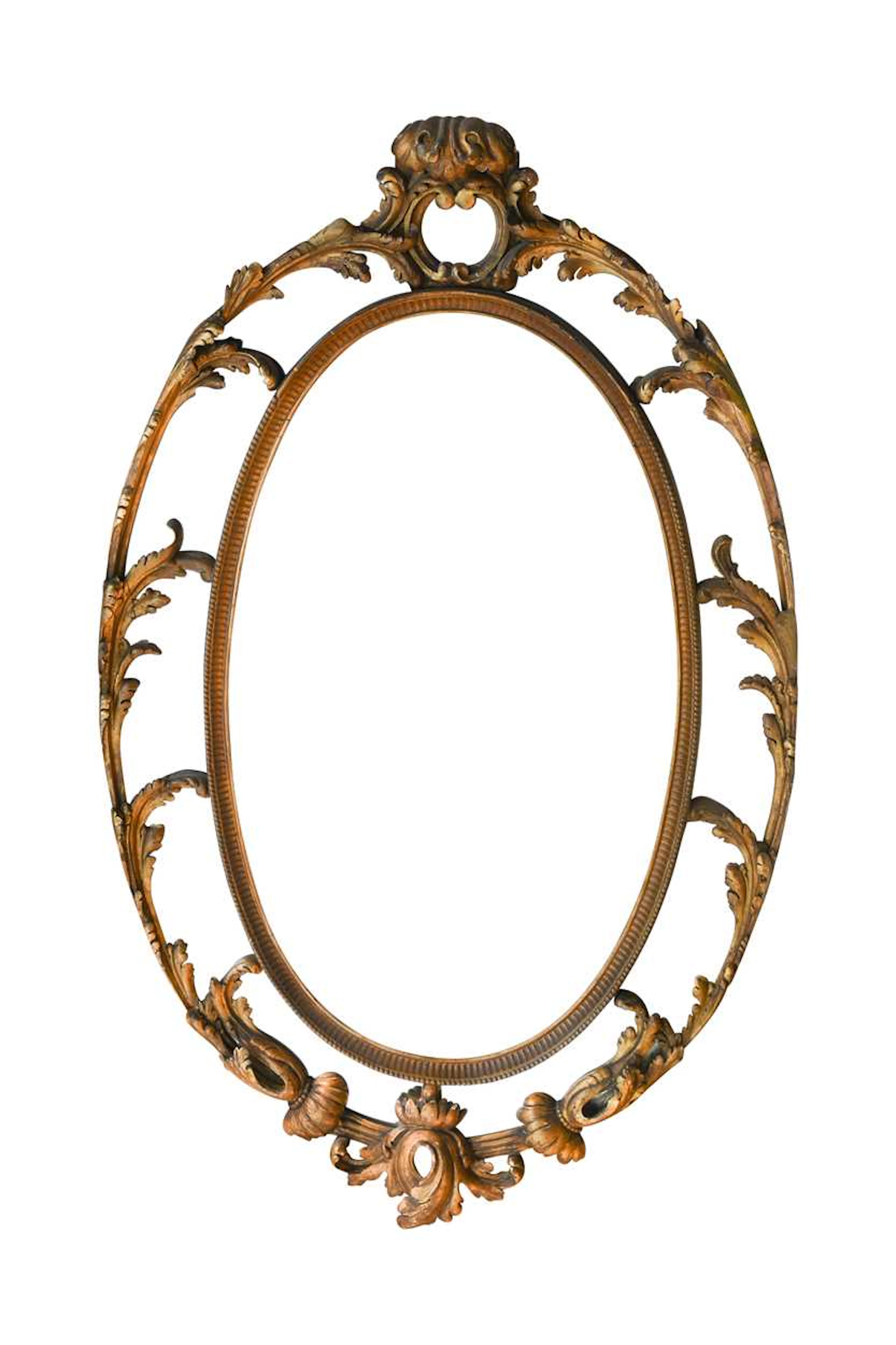 A George III carved giltwood oval wall mirror