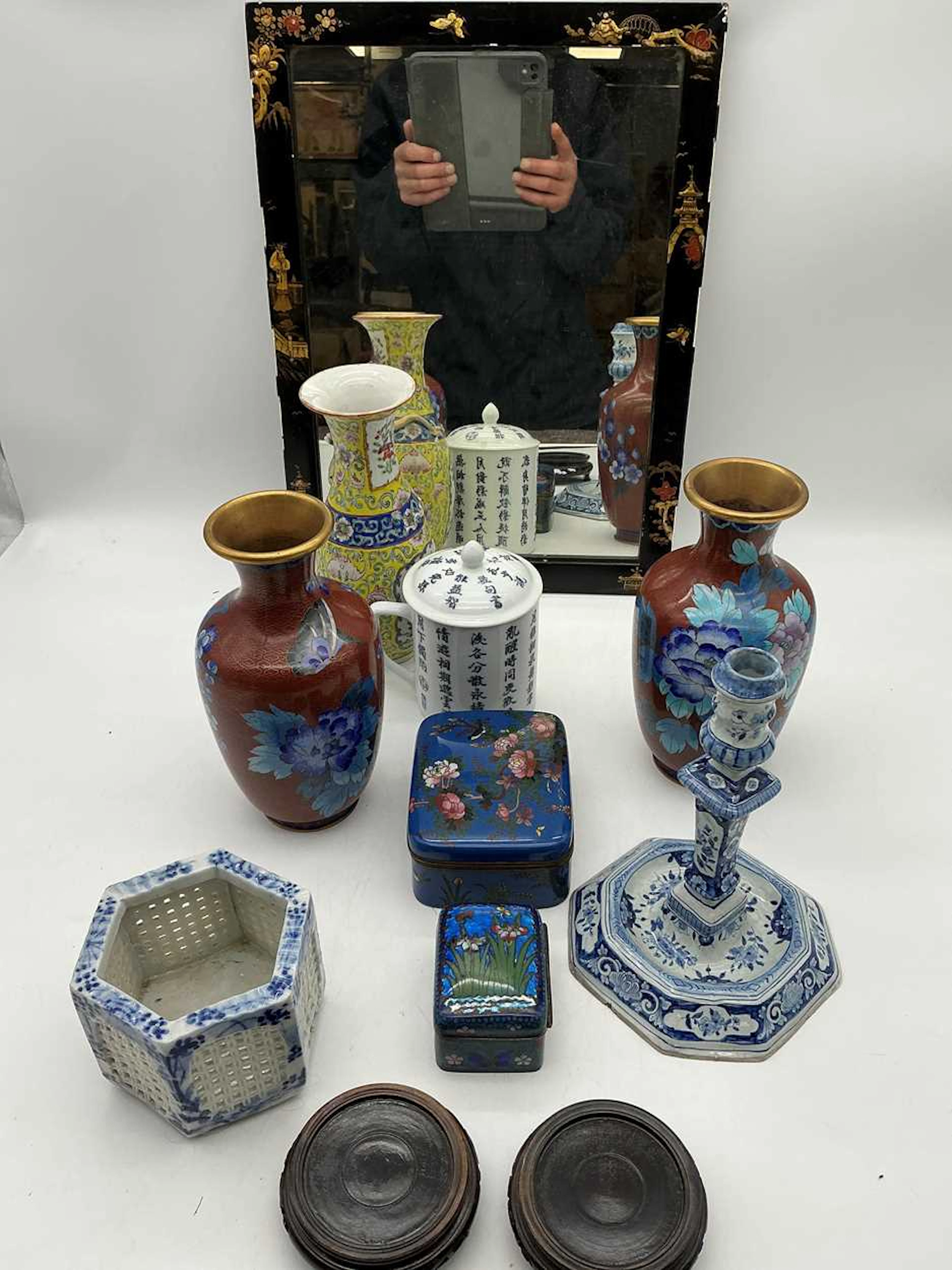 A pair of cloisonne vases