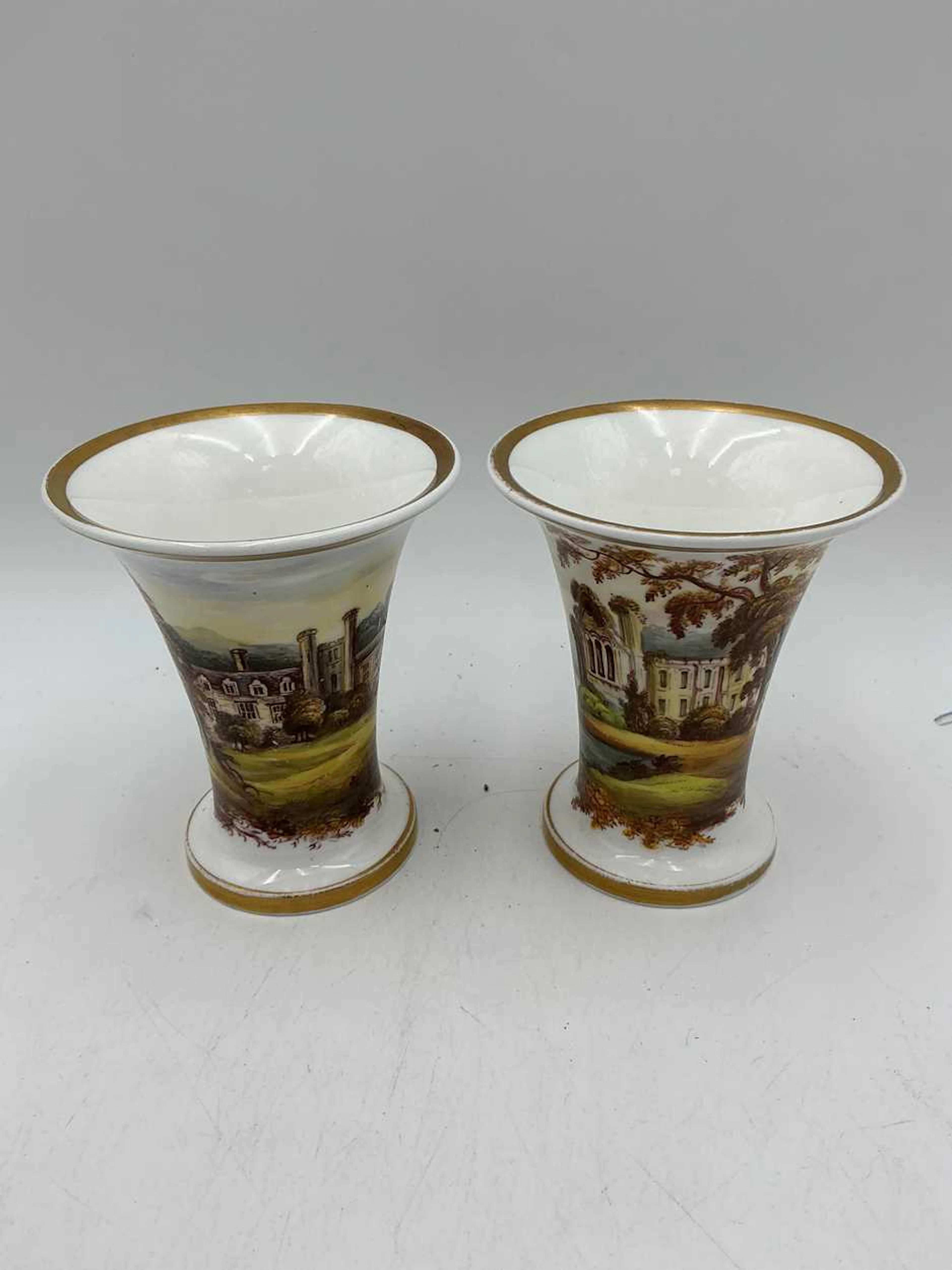 Pair of ceramic spill vases