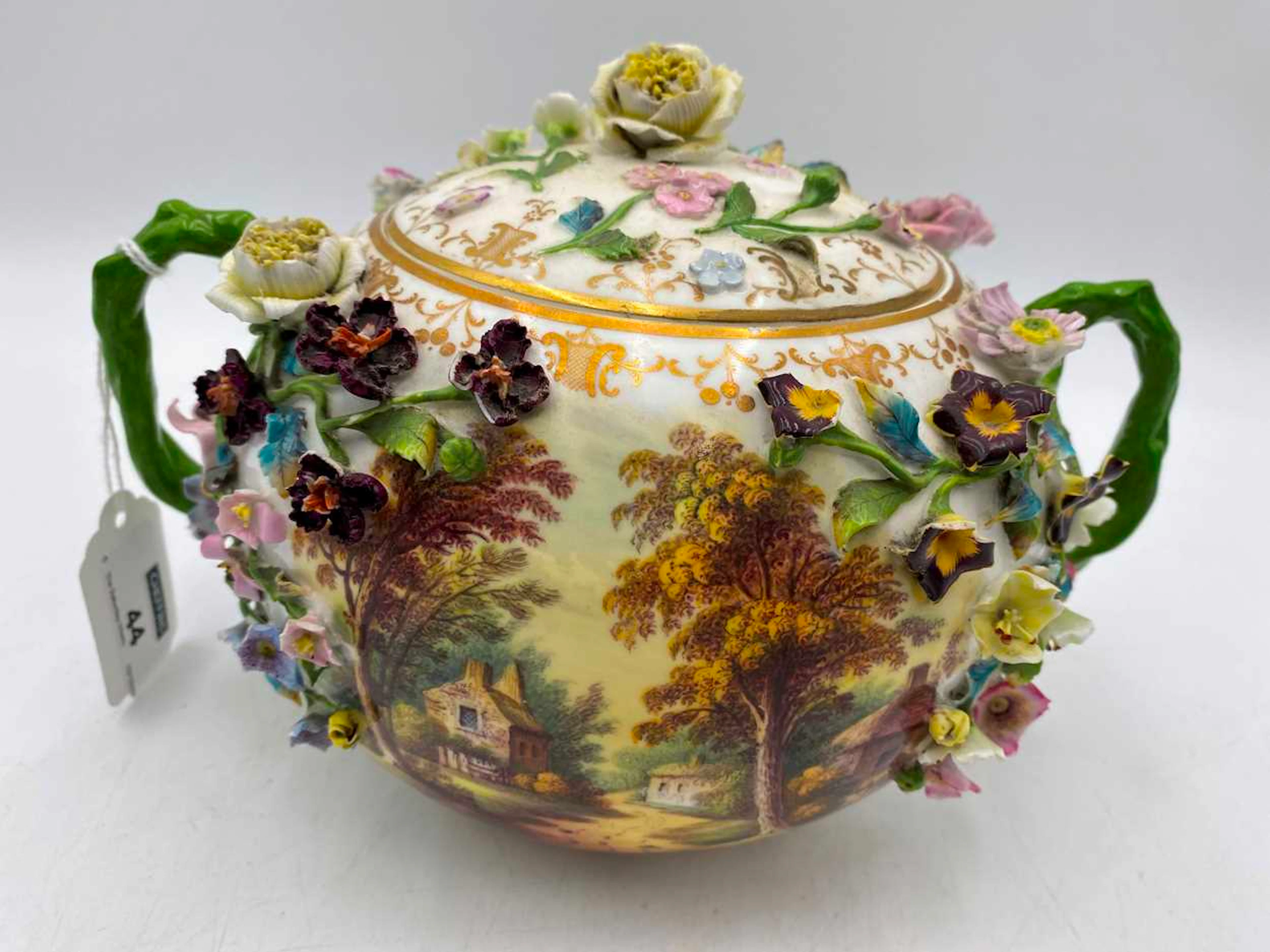 A Minton globular pot pourri vase and cover