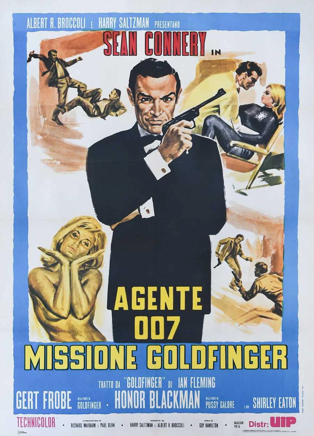 An 'Agente 007 - Missione Goldfinger' original cinema advertising poster