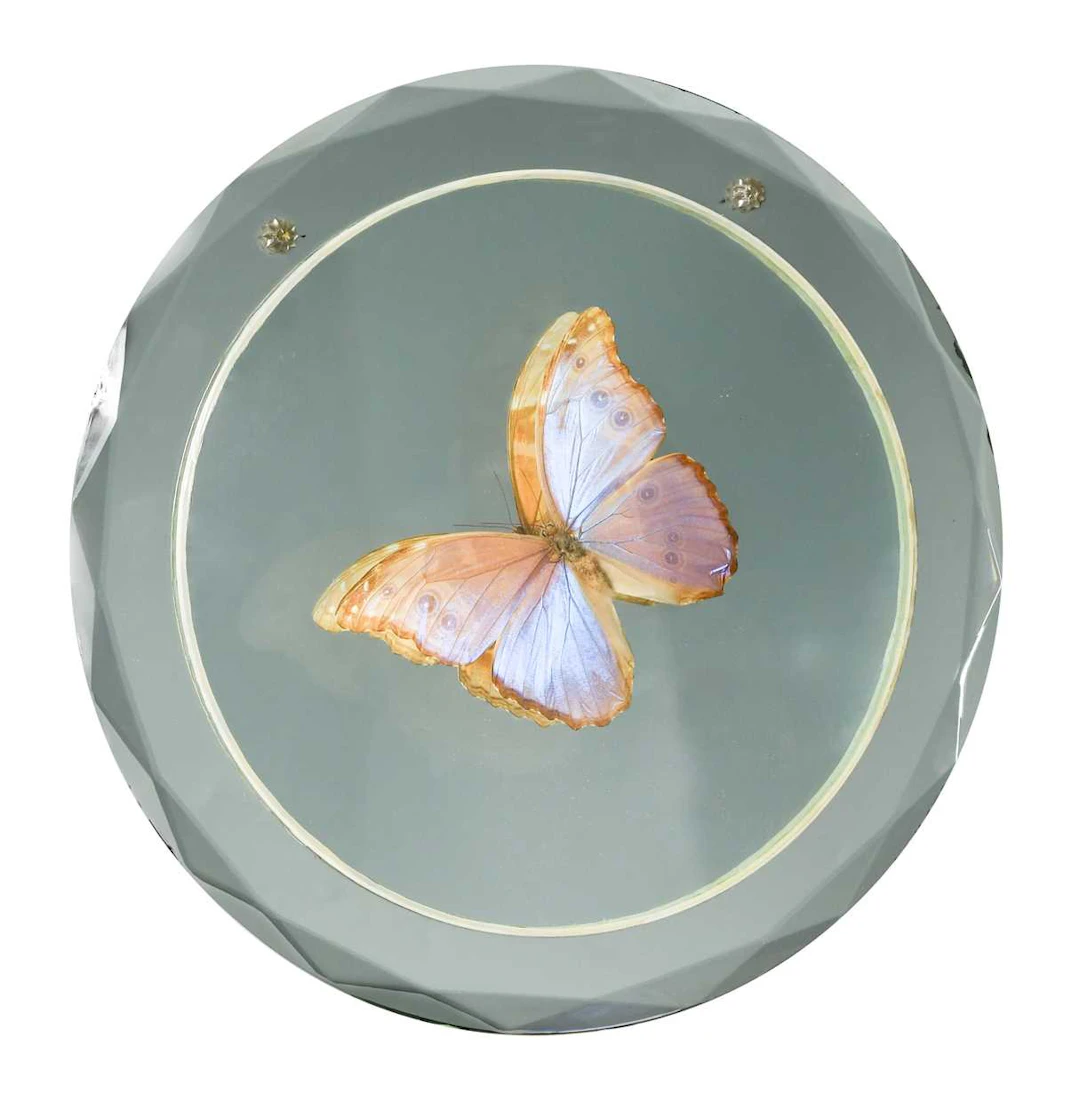 A mid-century butterfly wall mirror