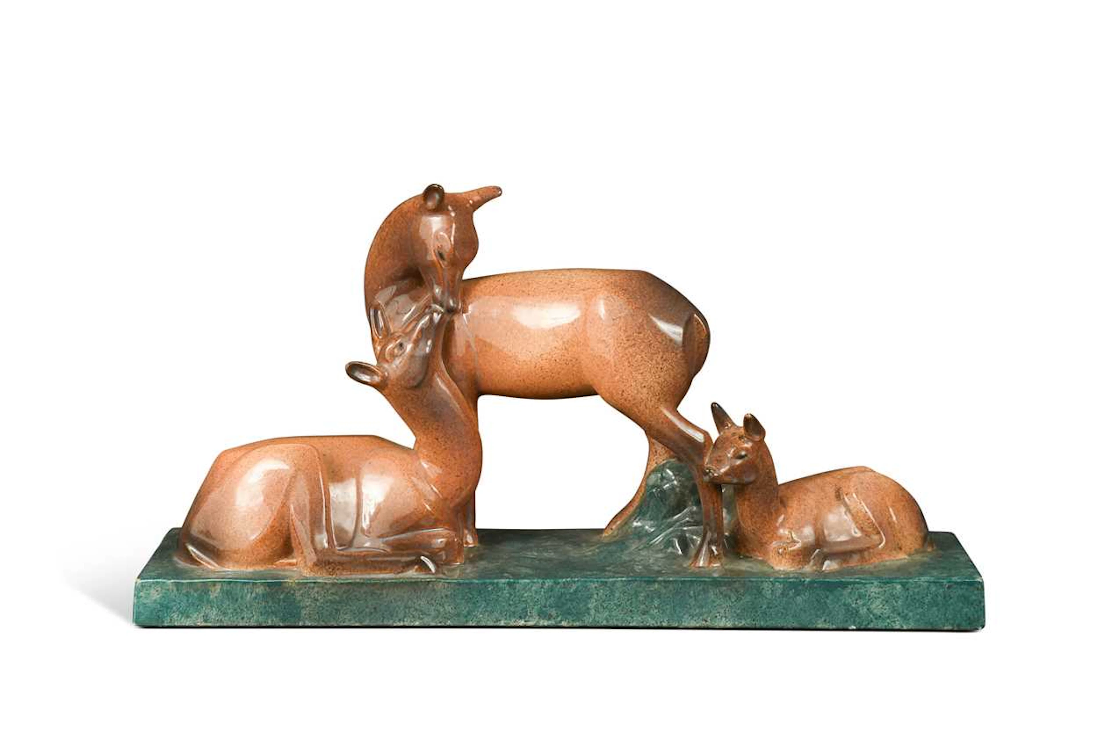 Gabriel Beauvais at Edition Kaza, an Art Deco glazed earthenware deer