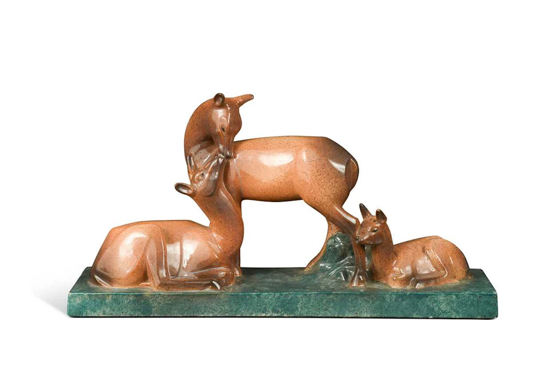 Gabriel Beauvais at Edition Kaza, an Art Deco glazed earthenware deer