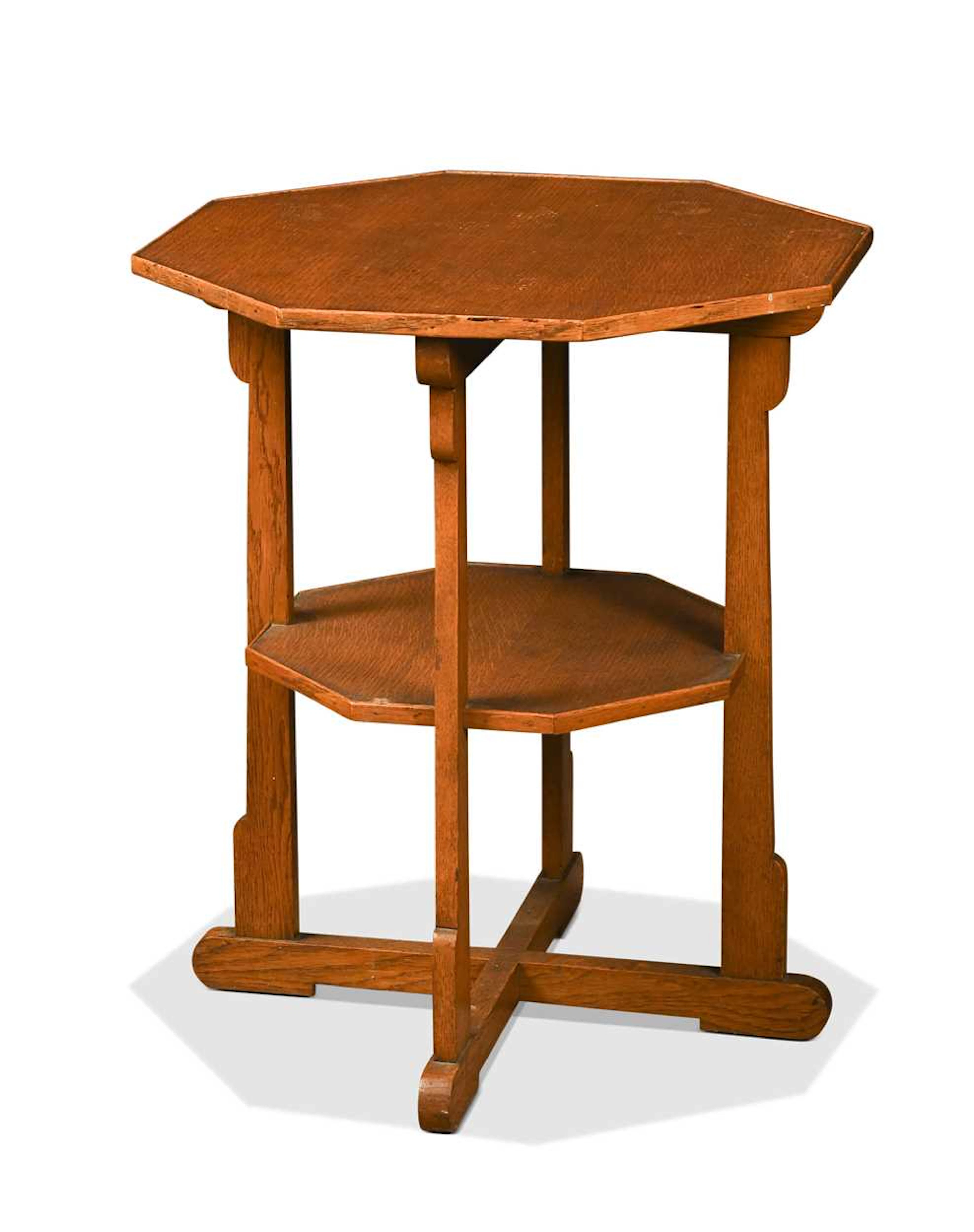 An Art Deco oak occasional table