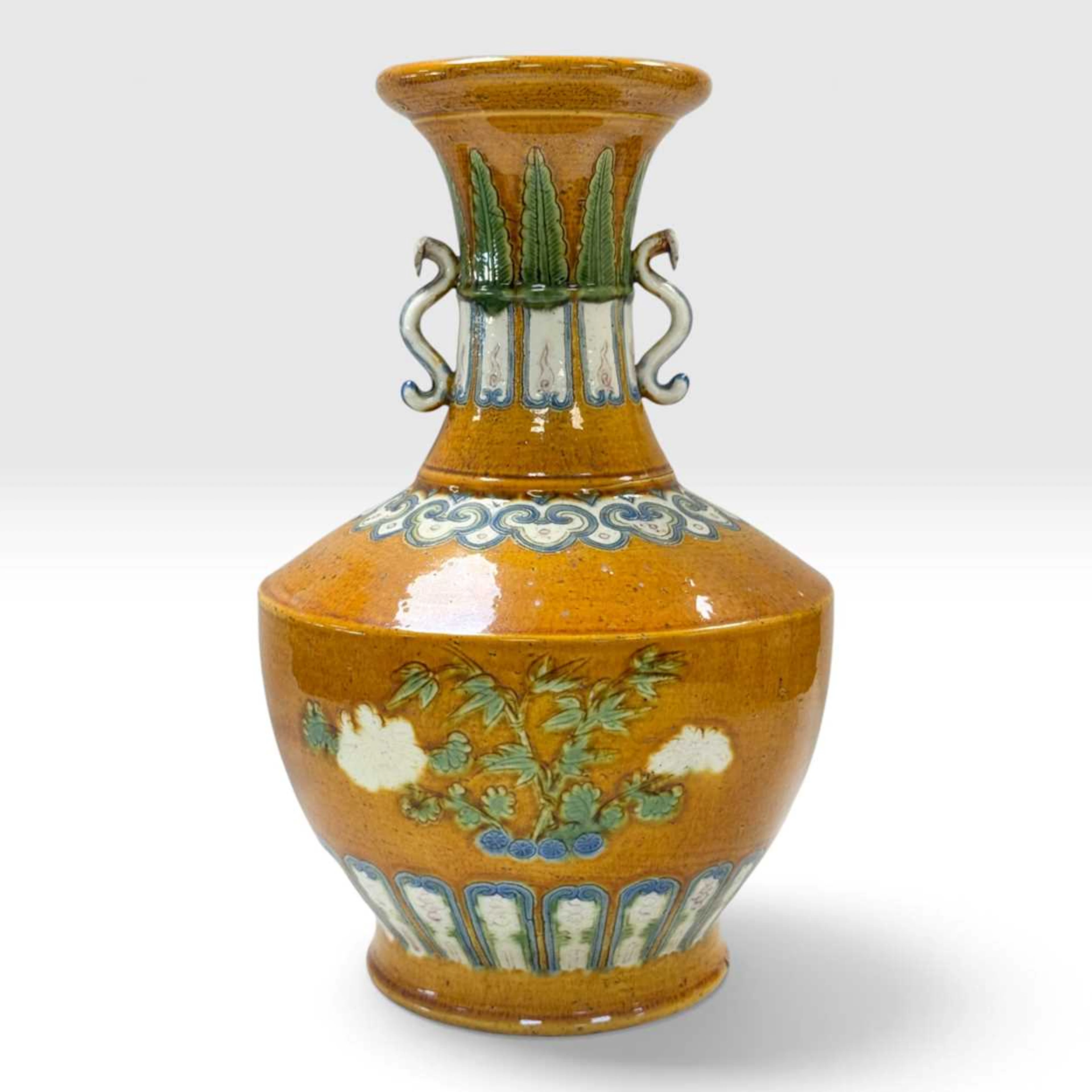 A Chinese sancai vase, Qing Dynasty, late 18th or 19th century