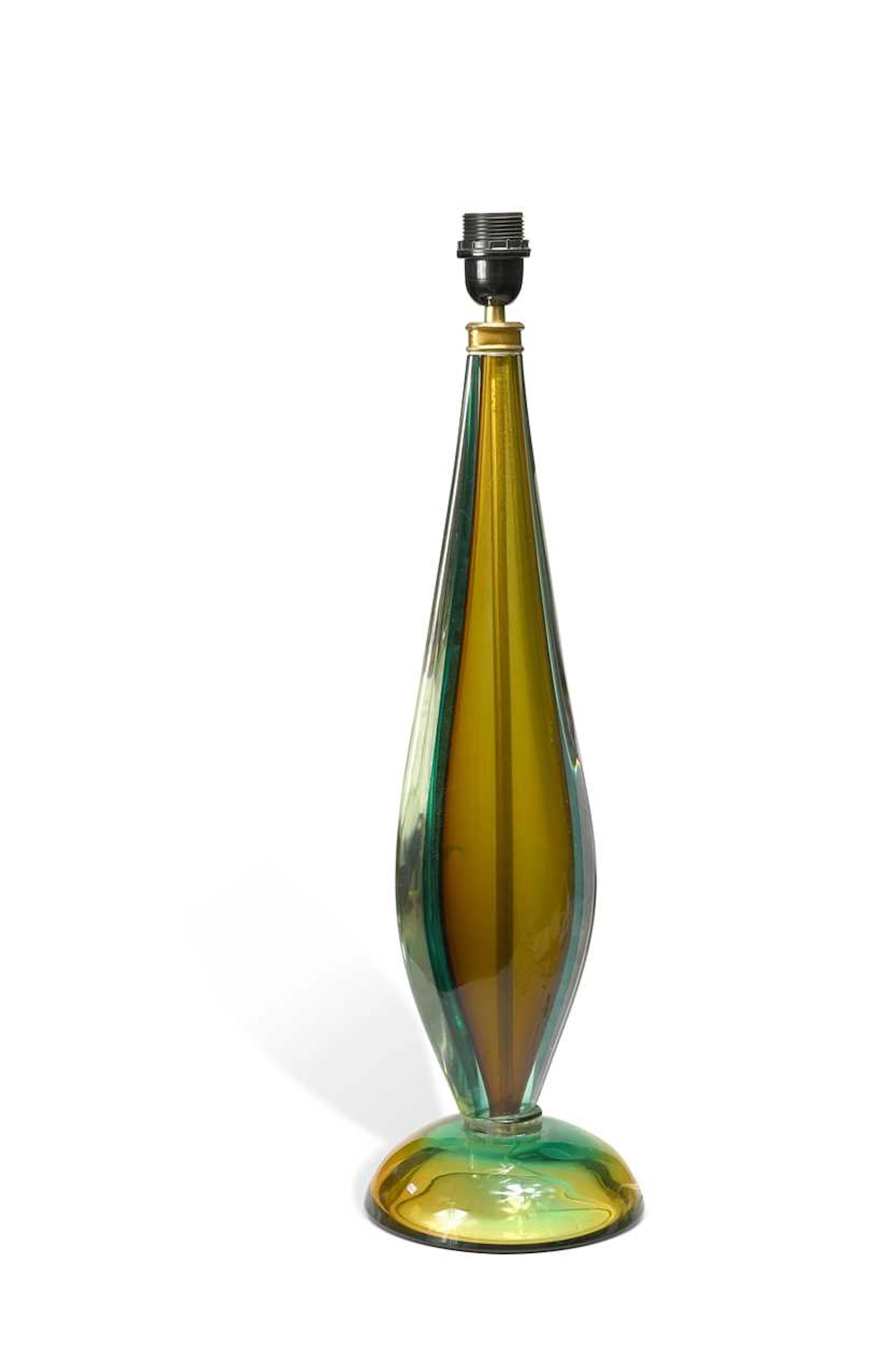 An Italian Sommerso glass table lamp