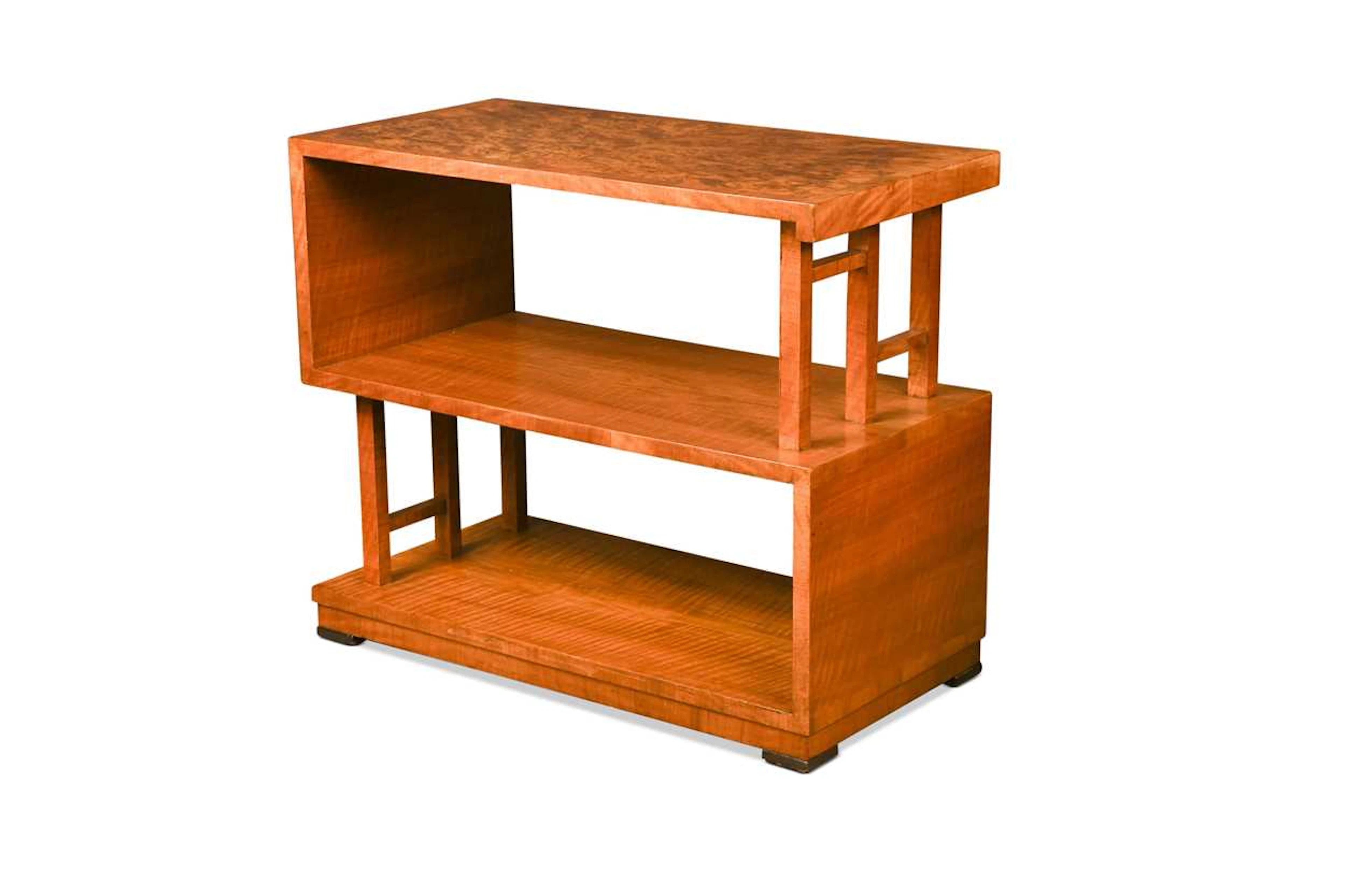 An Art Deco walnut side table