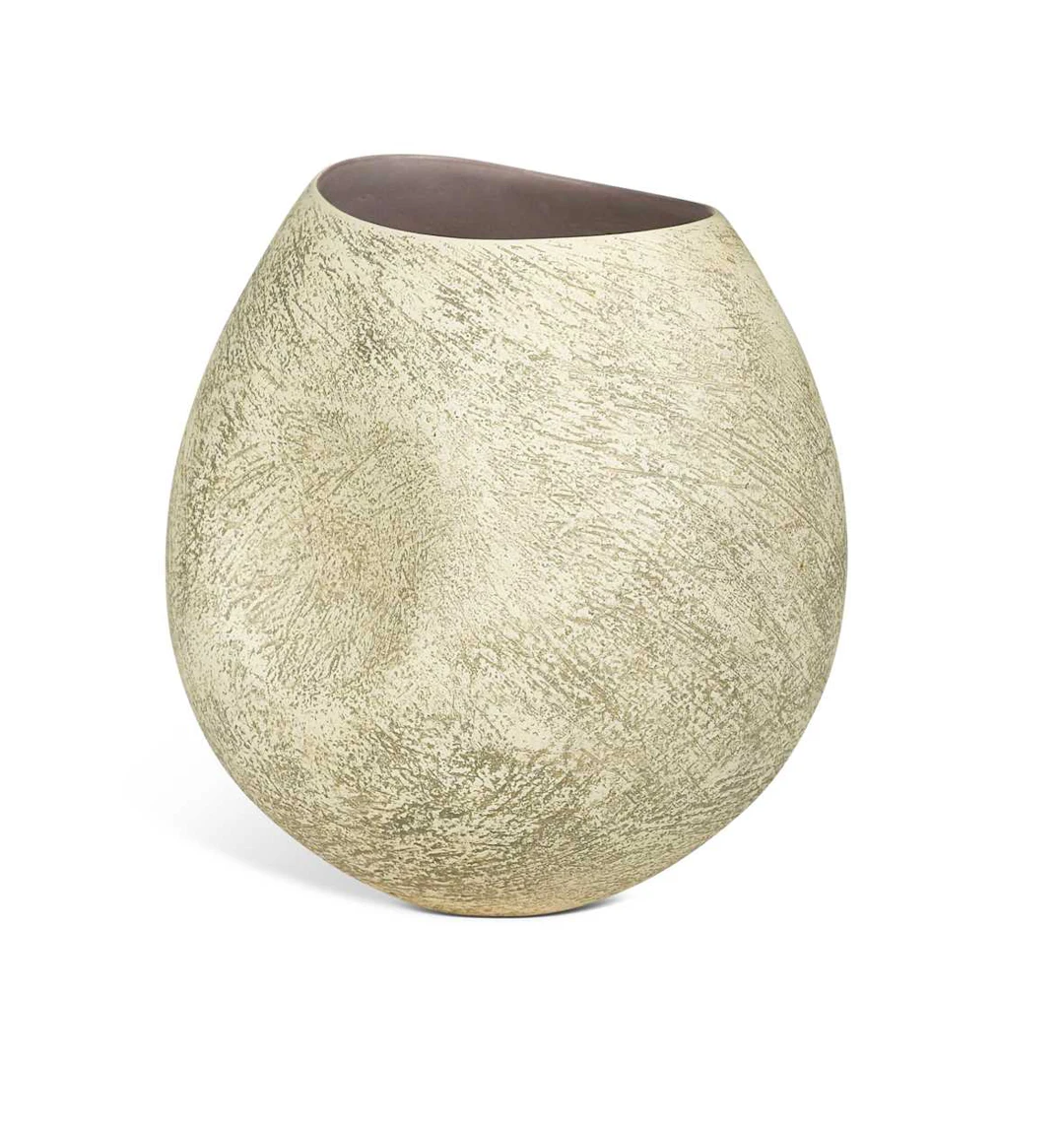 Ashraf Hanna (b. 1967), a textured earthenware vase