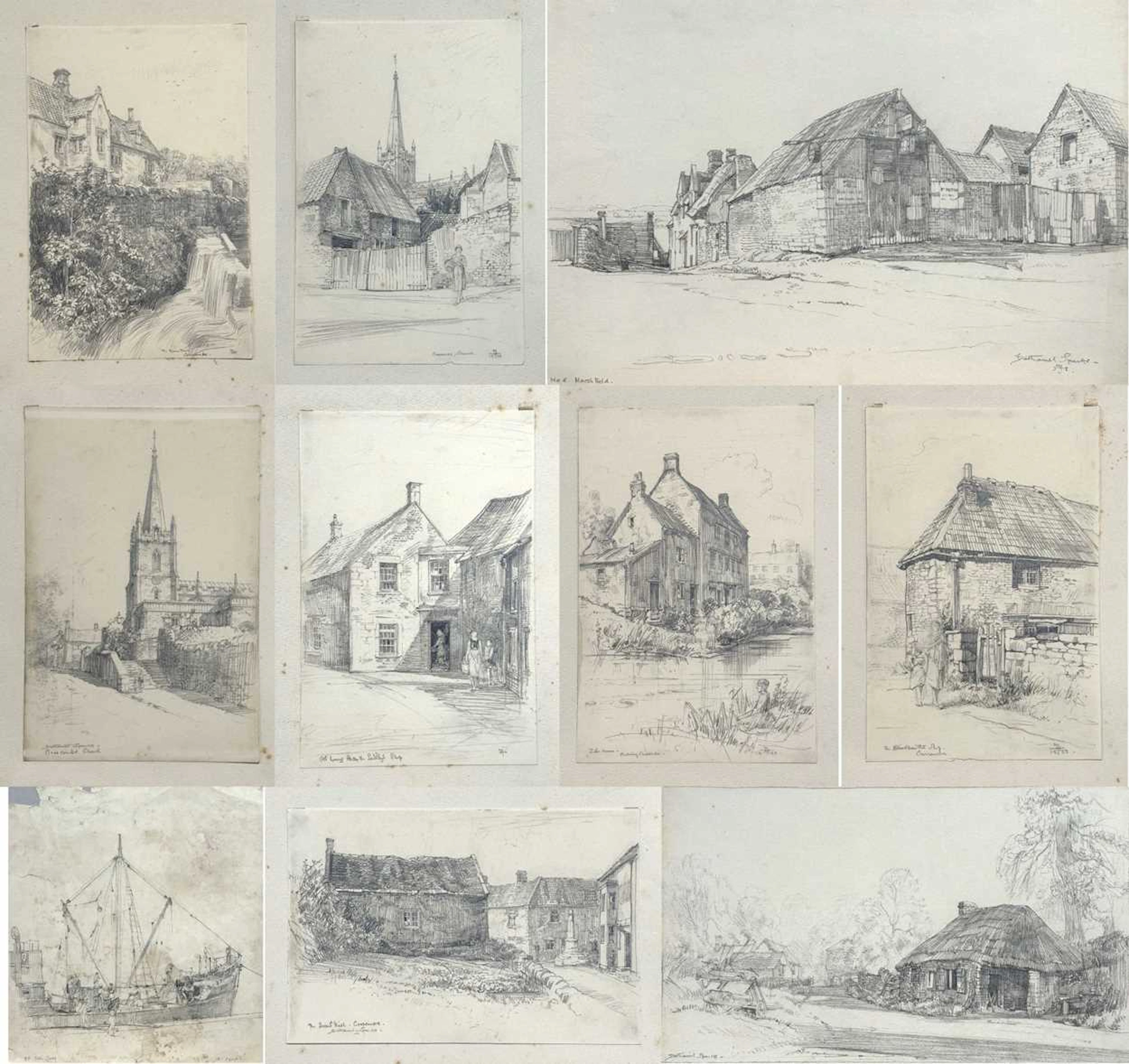 A Collection Of Drawings By Nathaniel Sparks RE (1880-1956)