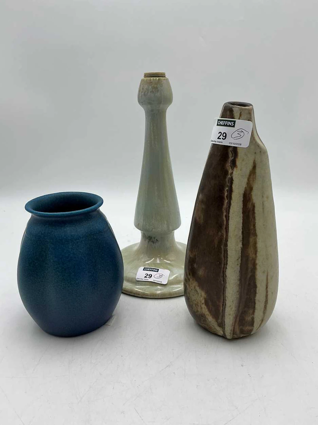 An Ashby Potters' Guild Vasco Ware lamp base 24cm high...