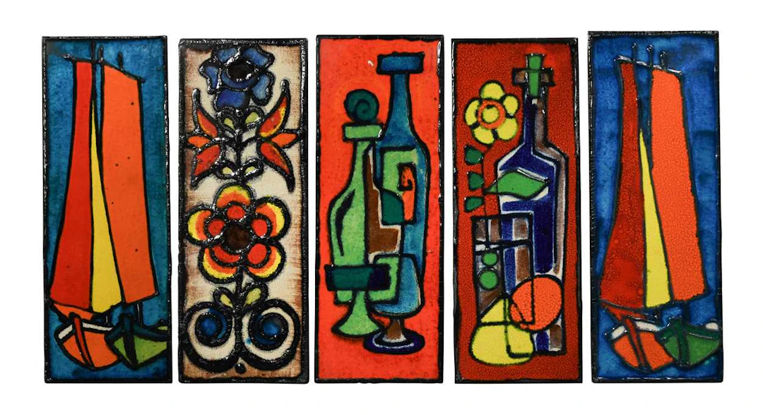 Scheurich Keramik, a group of five ceramic panels