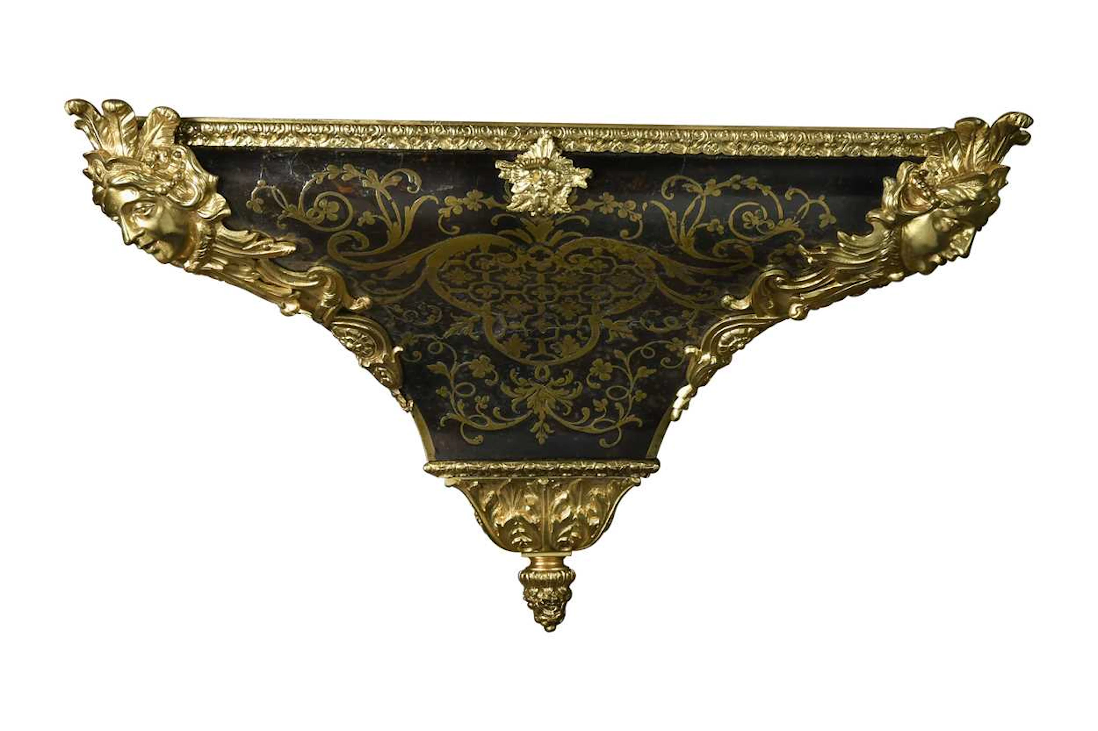 A French gilt metal mounted boulle wall bracket, late 19th century