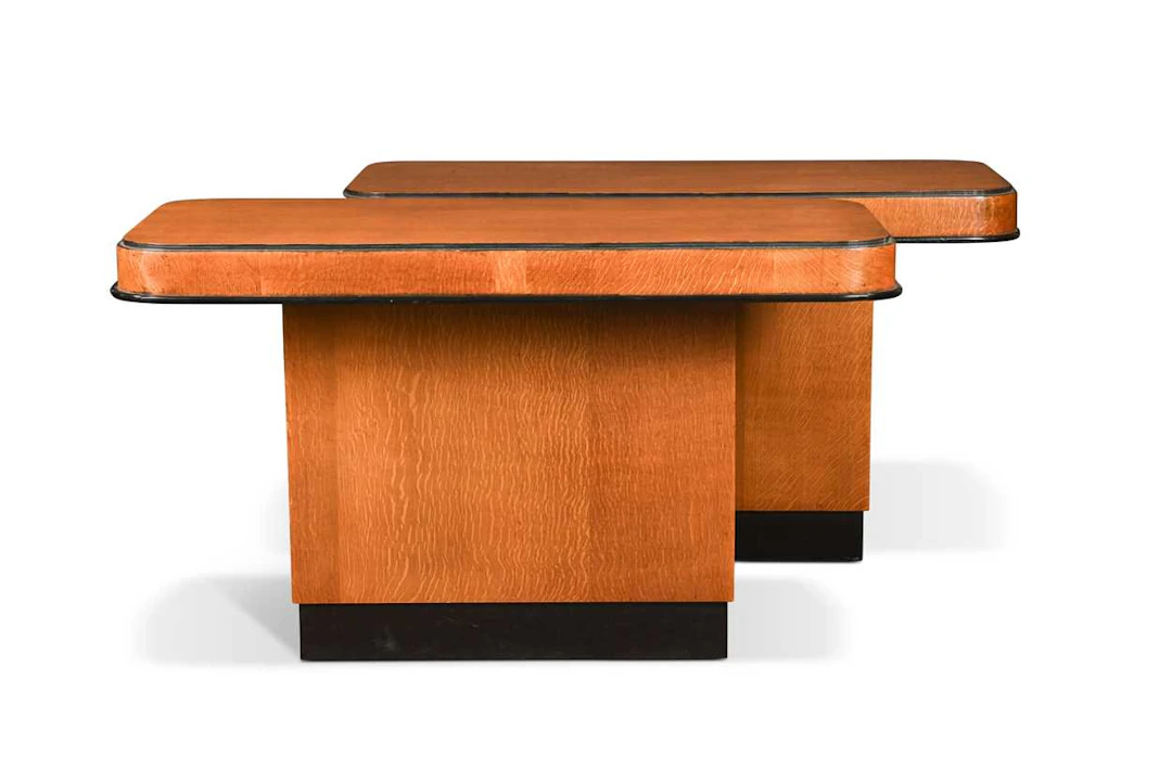 A pair of Art Deco console tables, circa 1930s