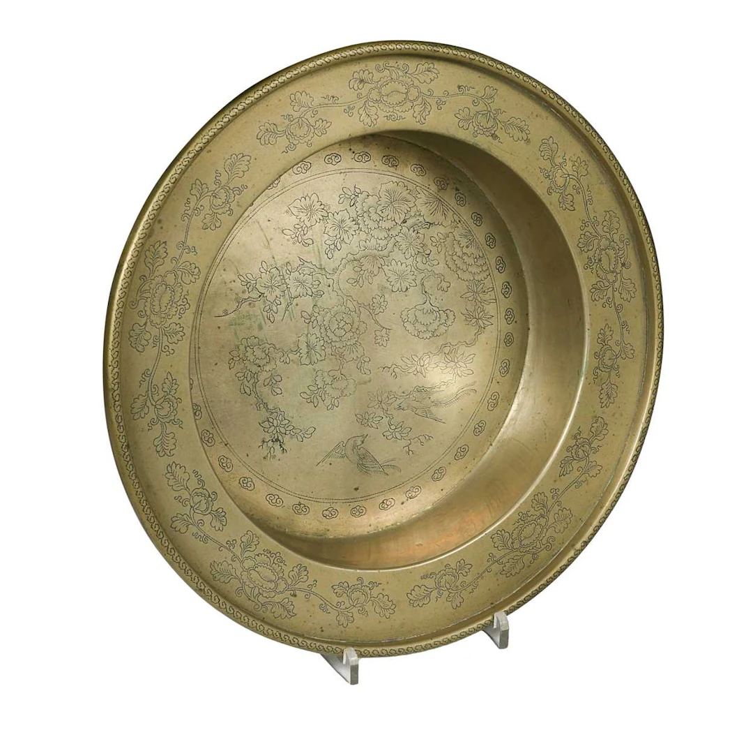 A Chinese export Paktong dish, Qing Dynasty, 19th century