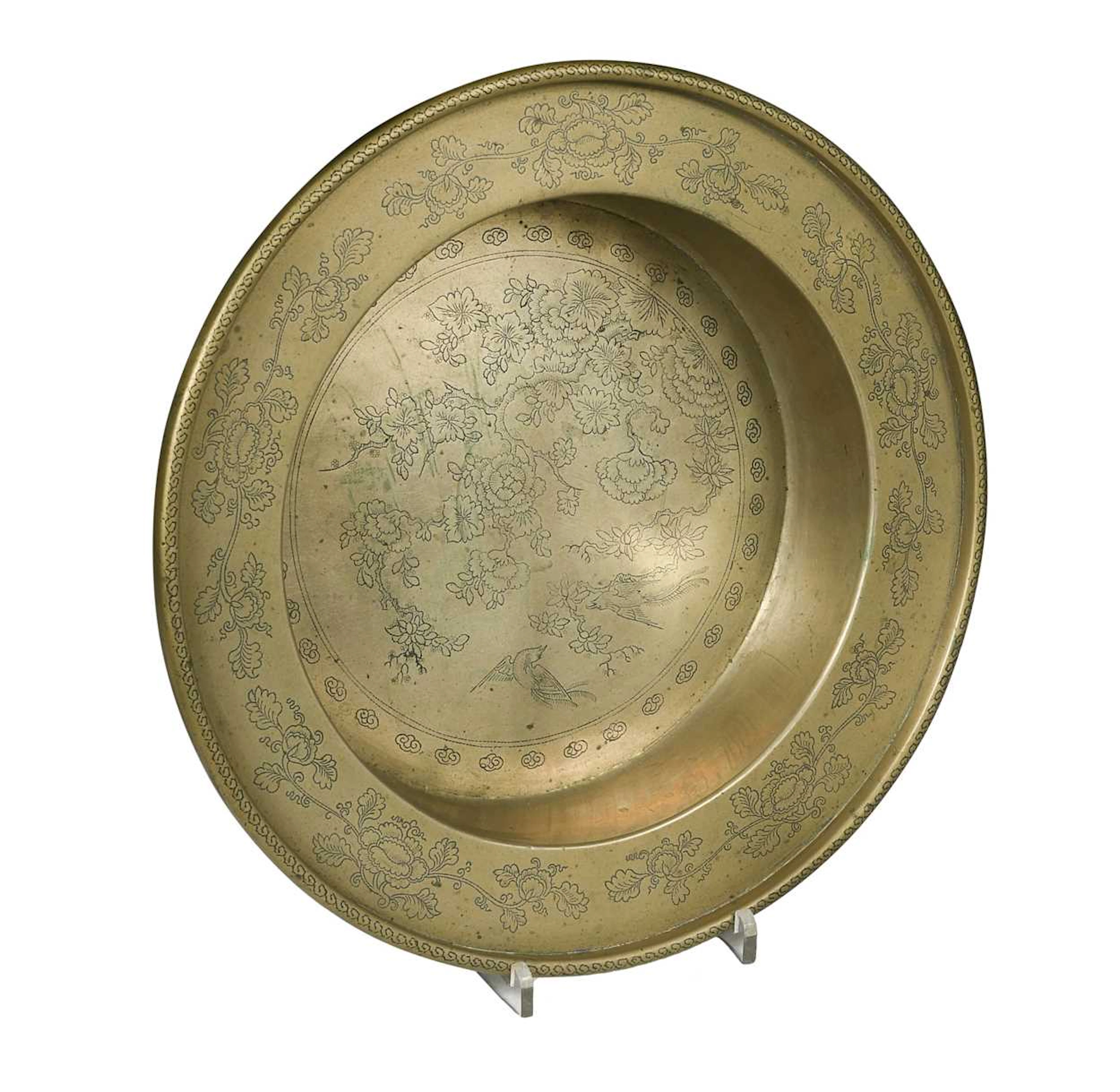 A Chinese export Paktong dish, Qing Dynasty, 19th century