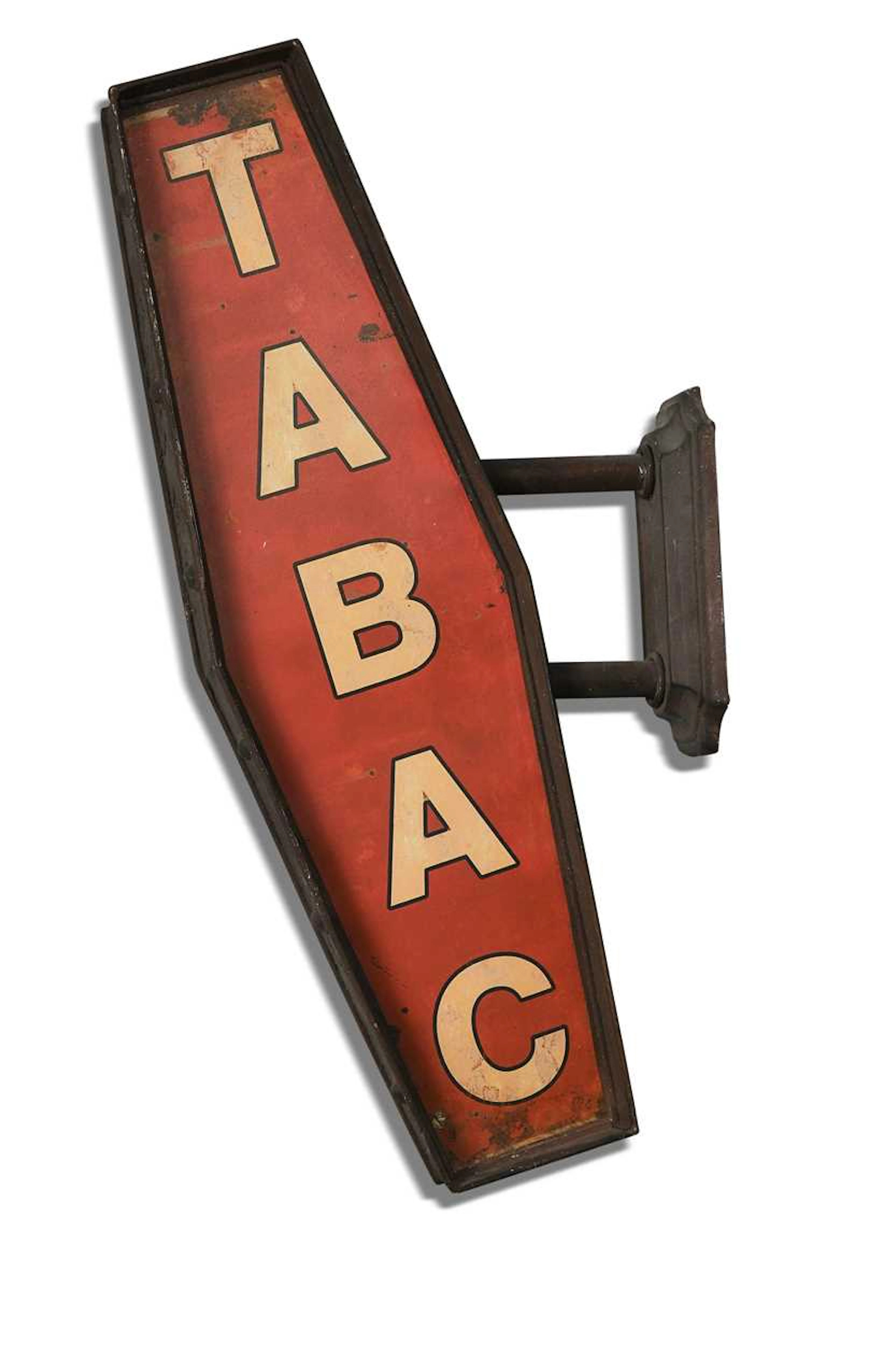 A reproduction French double-sided 'TABAC' sign