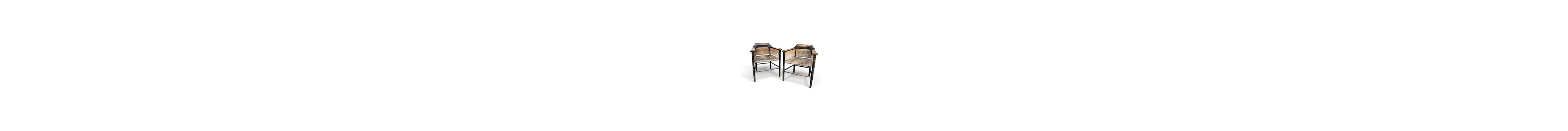 A unusual pair of Arts & Crafts rush seated chairs