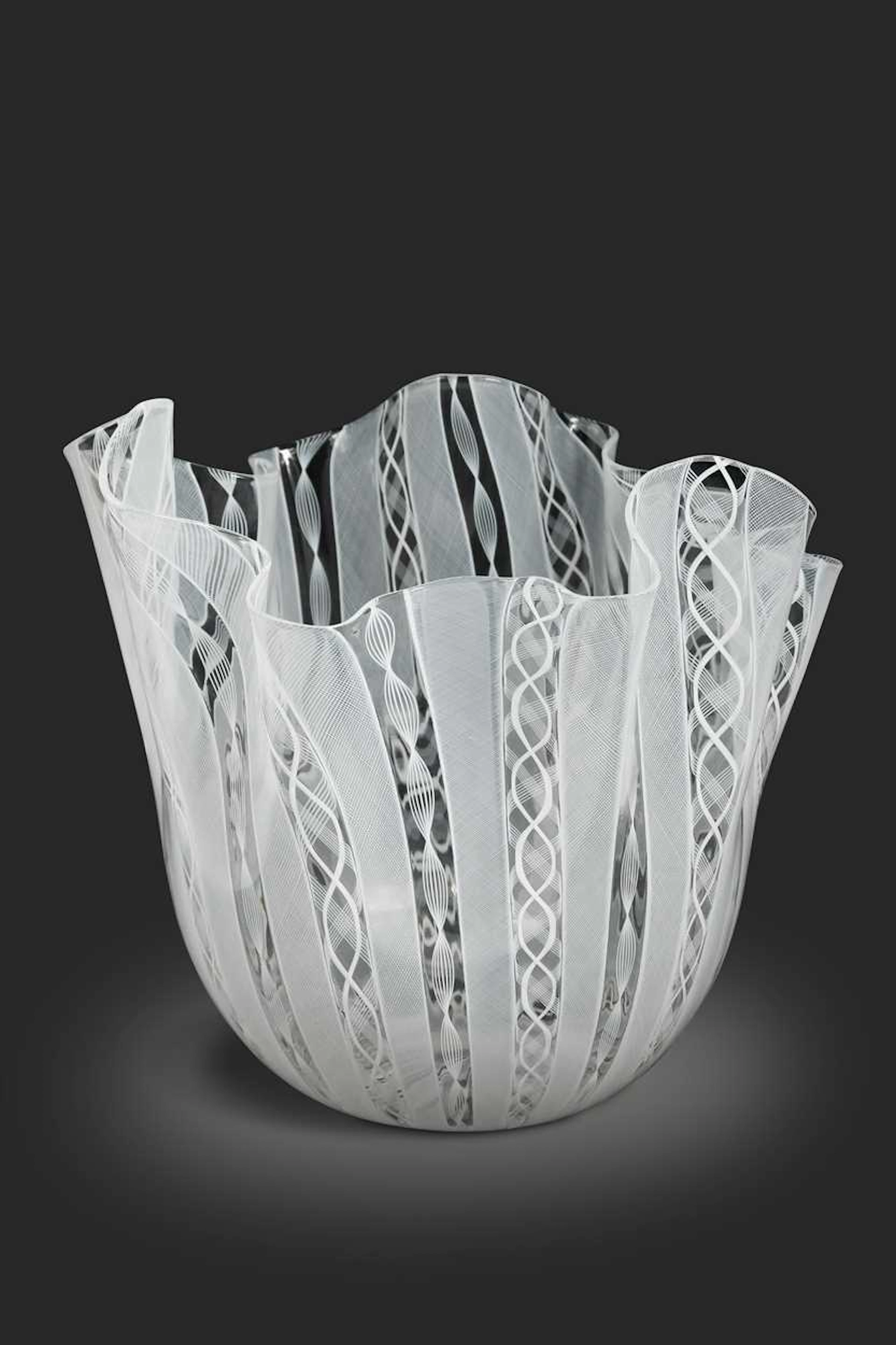 A Venini glass Fazzoletto (handkerchief) vase