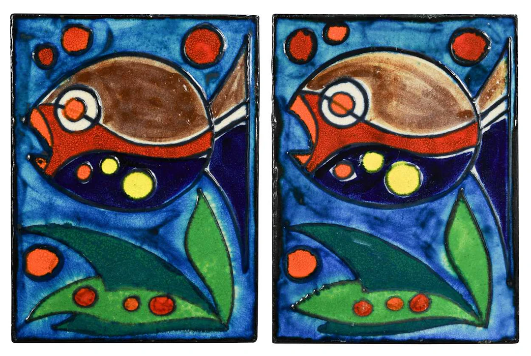 Scheurich Keramik, a pair of ceramic panels