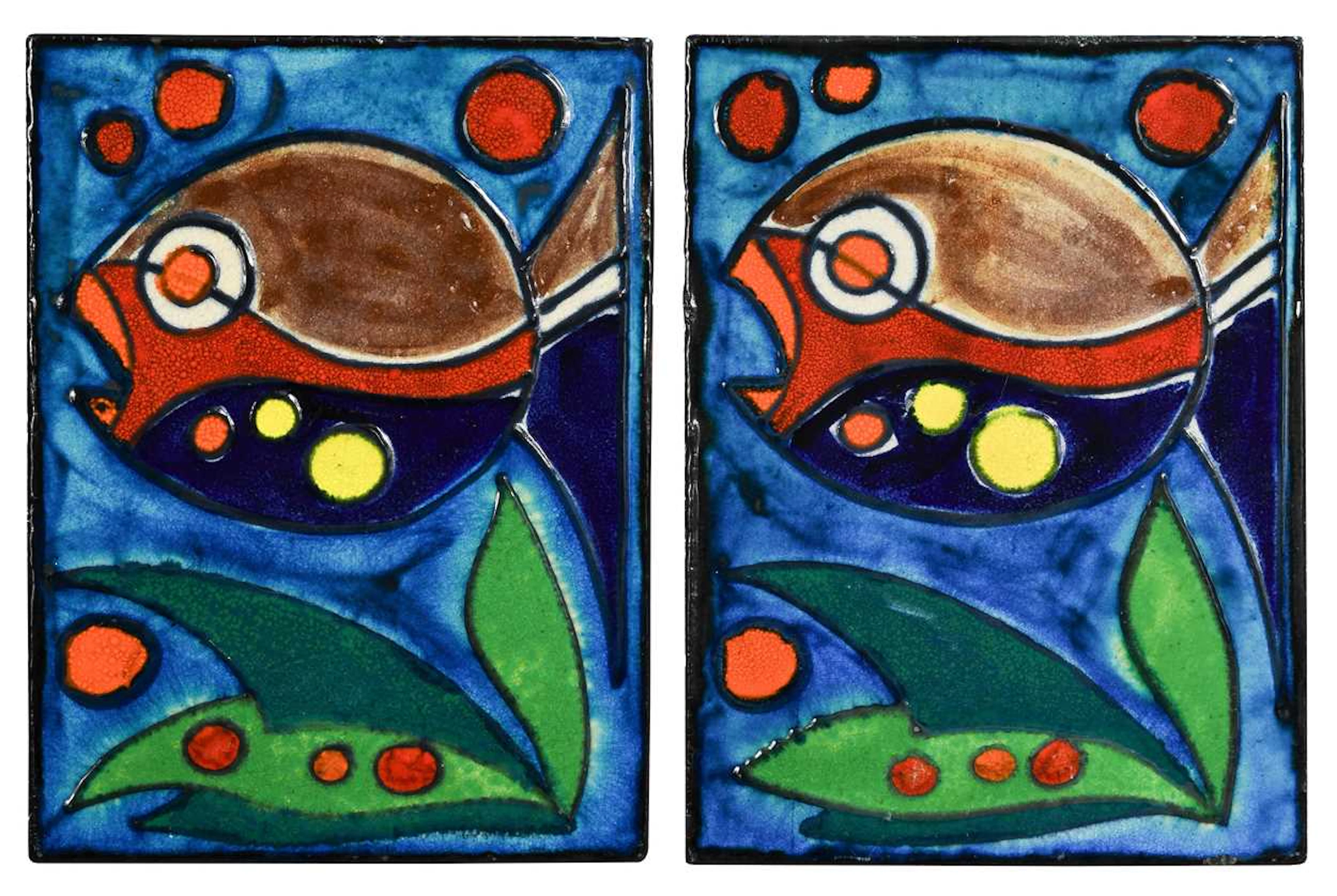 Scheurich Keramik, a pair of ceramic panels