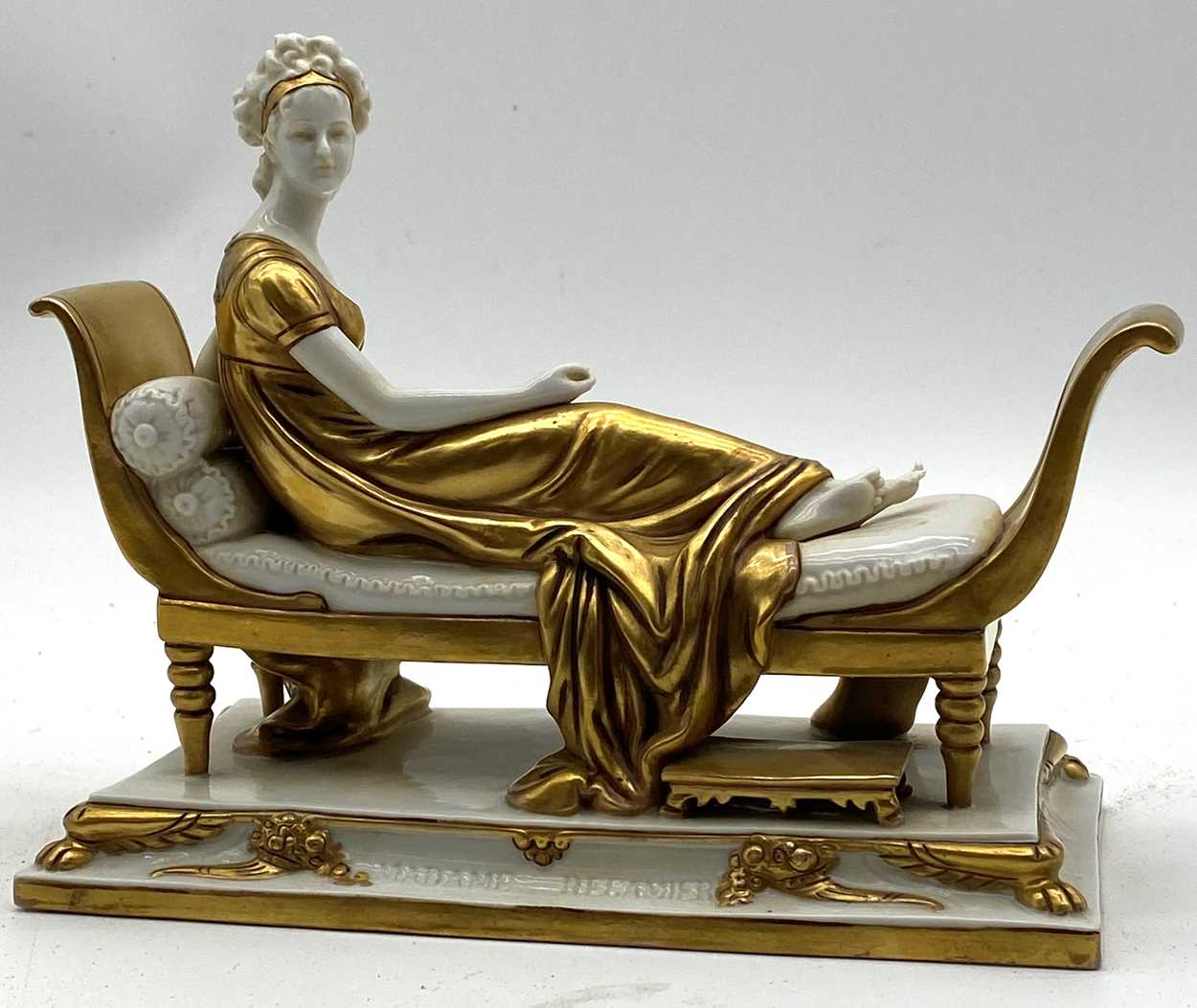 A Scheibe Alsbach porcelain figure of Madame Récamier