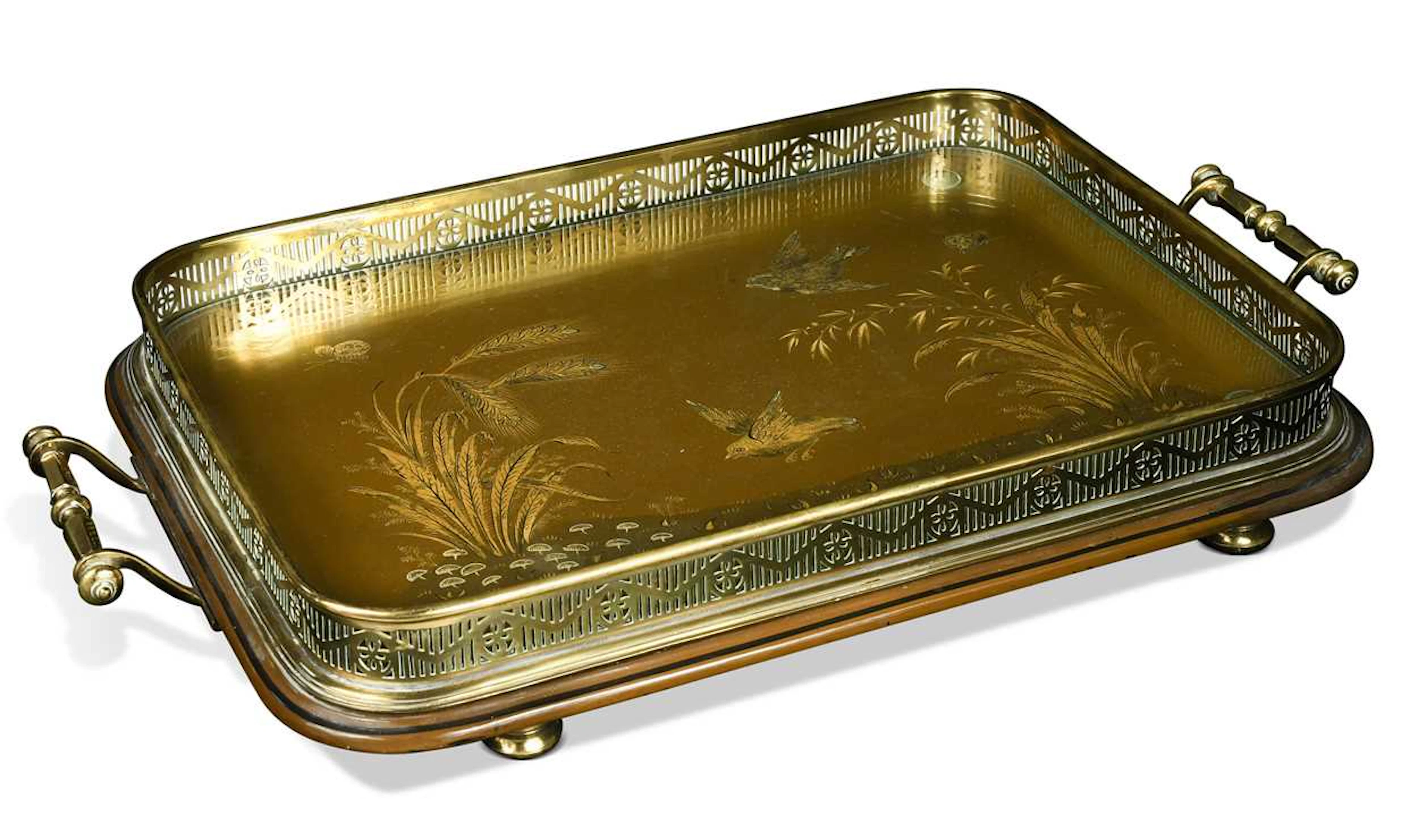 A late Victorian papier-maché 'Combination Tray', circa 1880