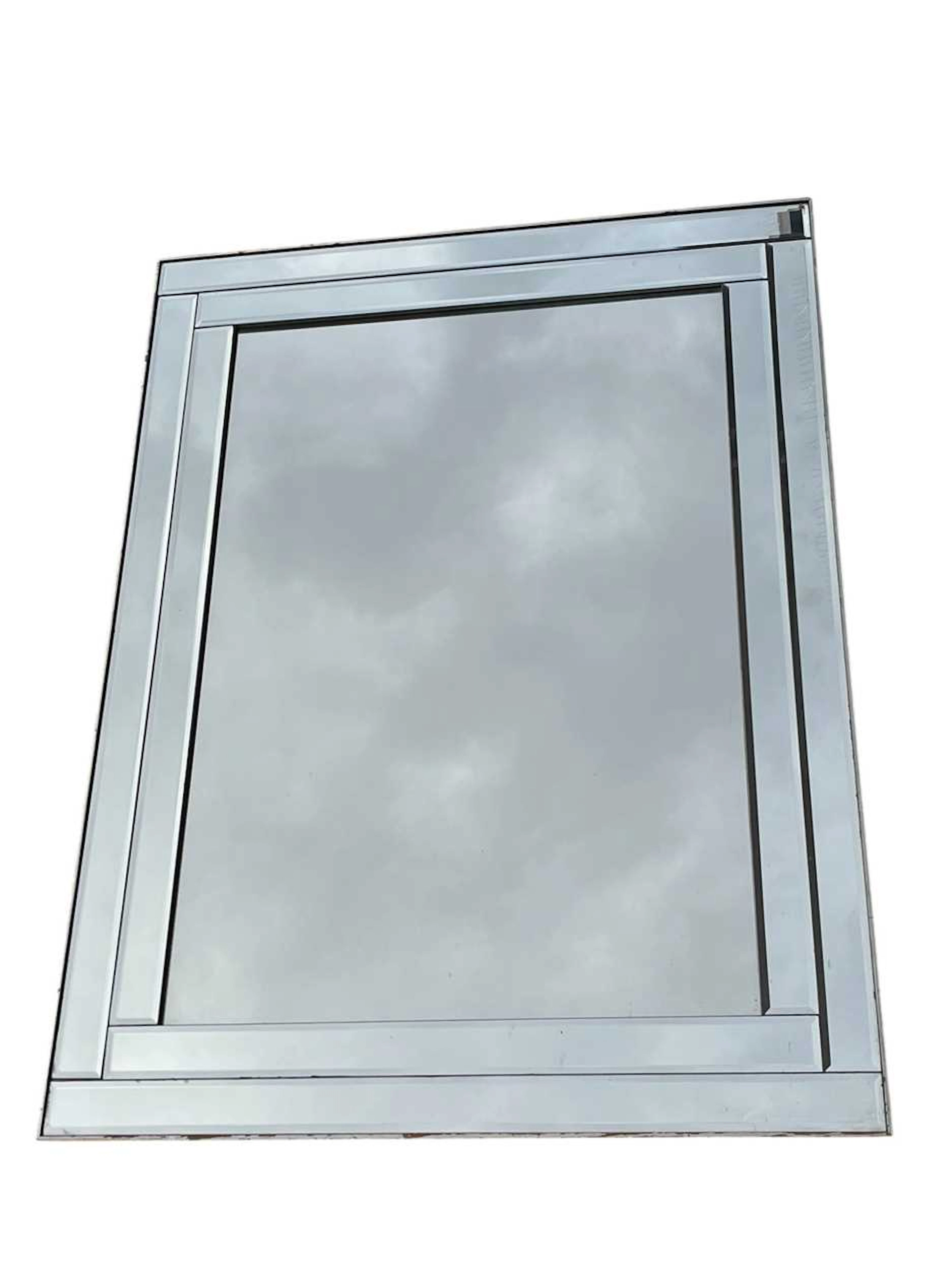 Art Deco style wall mirror of rectangular form 103 x 77.5cm