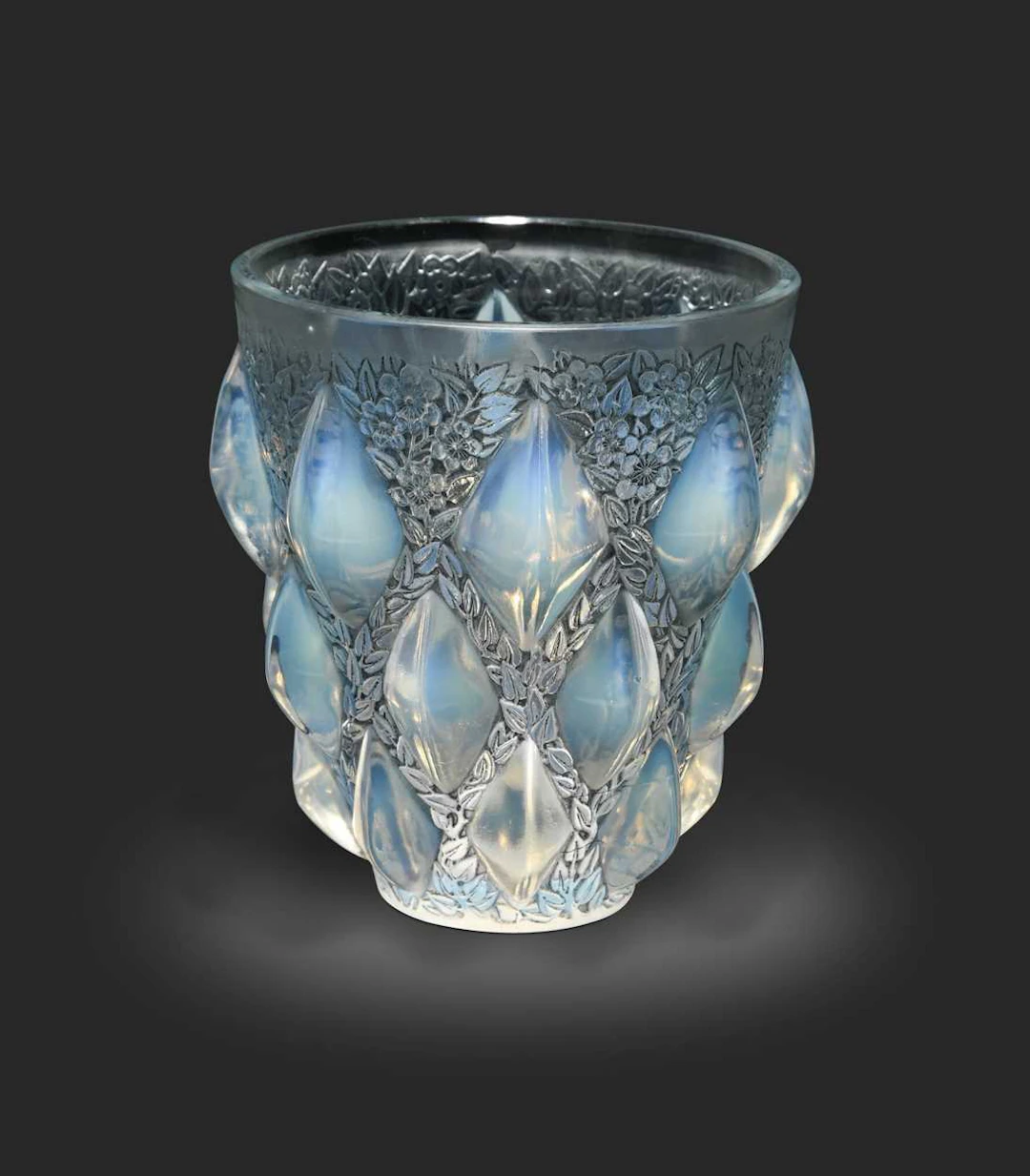 Rampillon, an R. Lalique opalescent and frosted glass vase, model