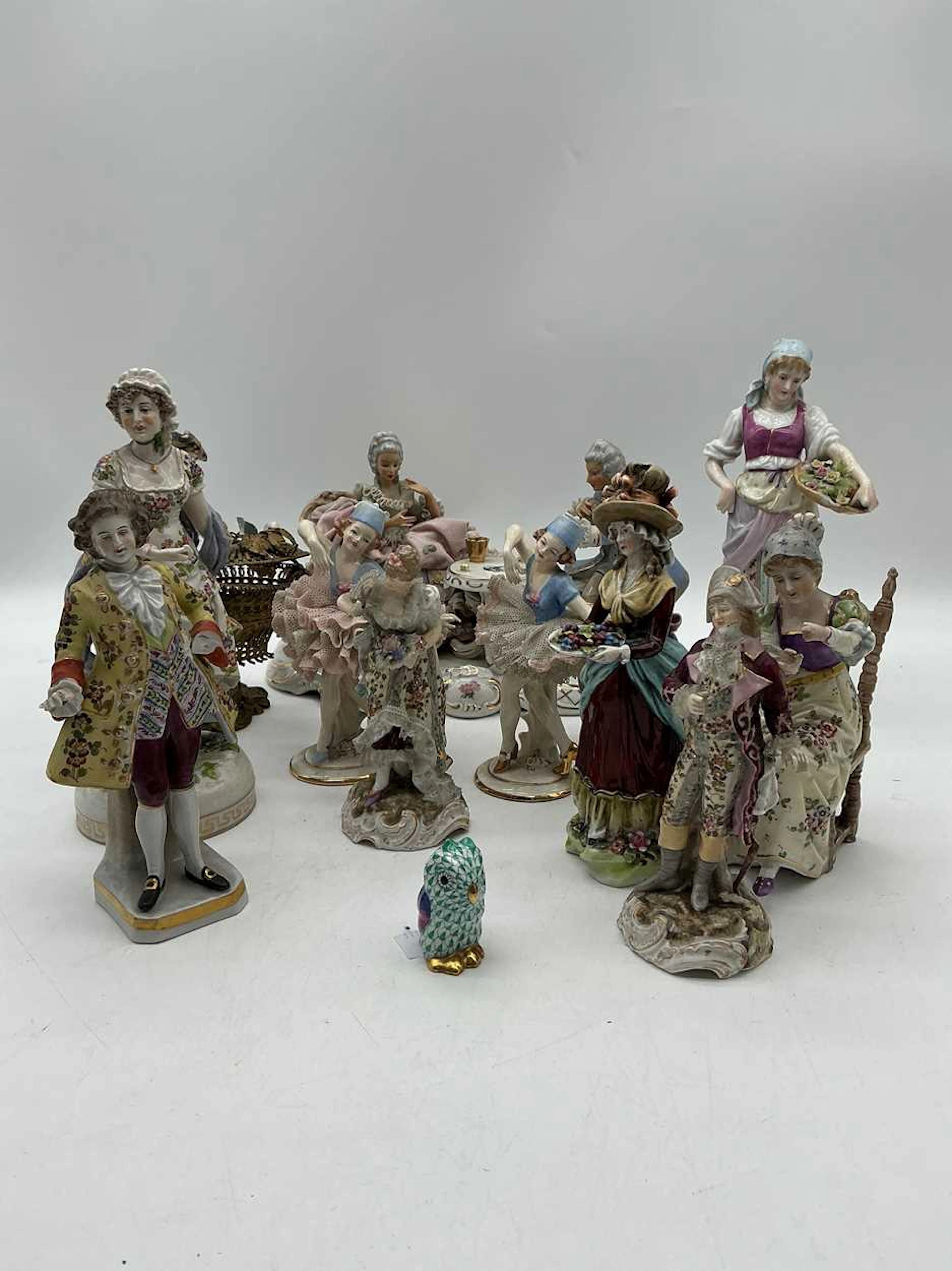 A group of mainly continental figurines