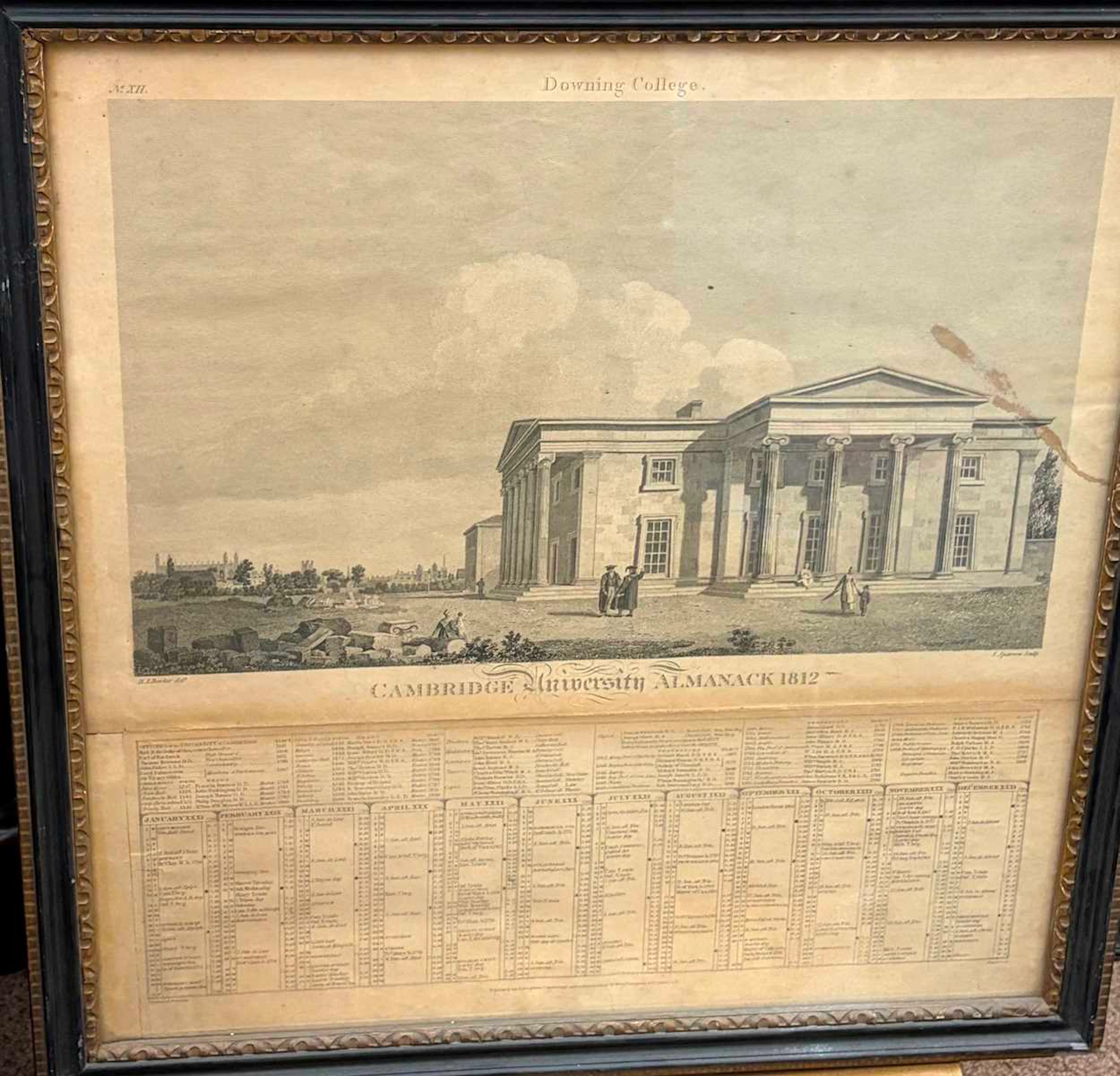 Cambridge University Almanack College engravings, 19th century