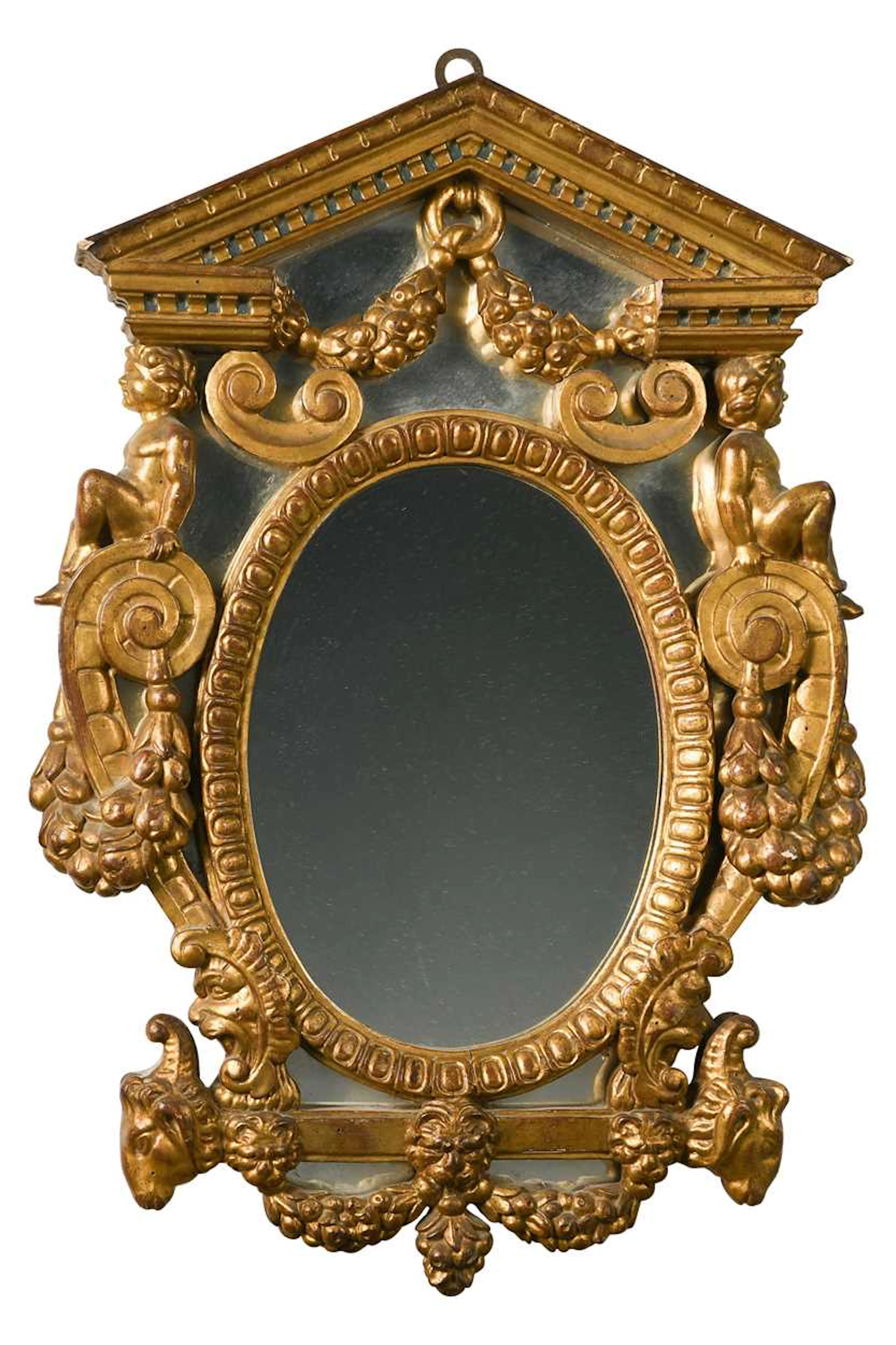 A Baroque style giltwood mirror