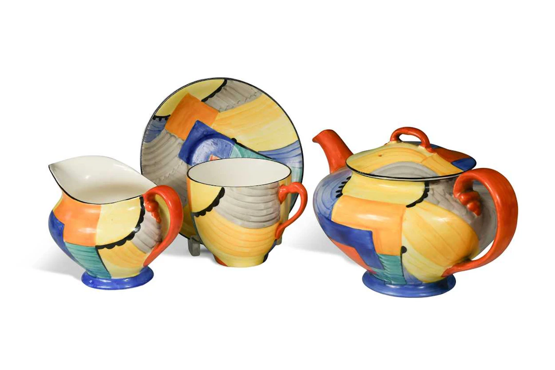 Susie Cooper at Gray's Pottery, a 'Cubist' pattern teaset
