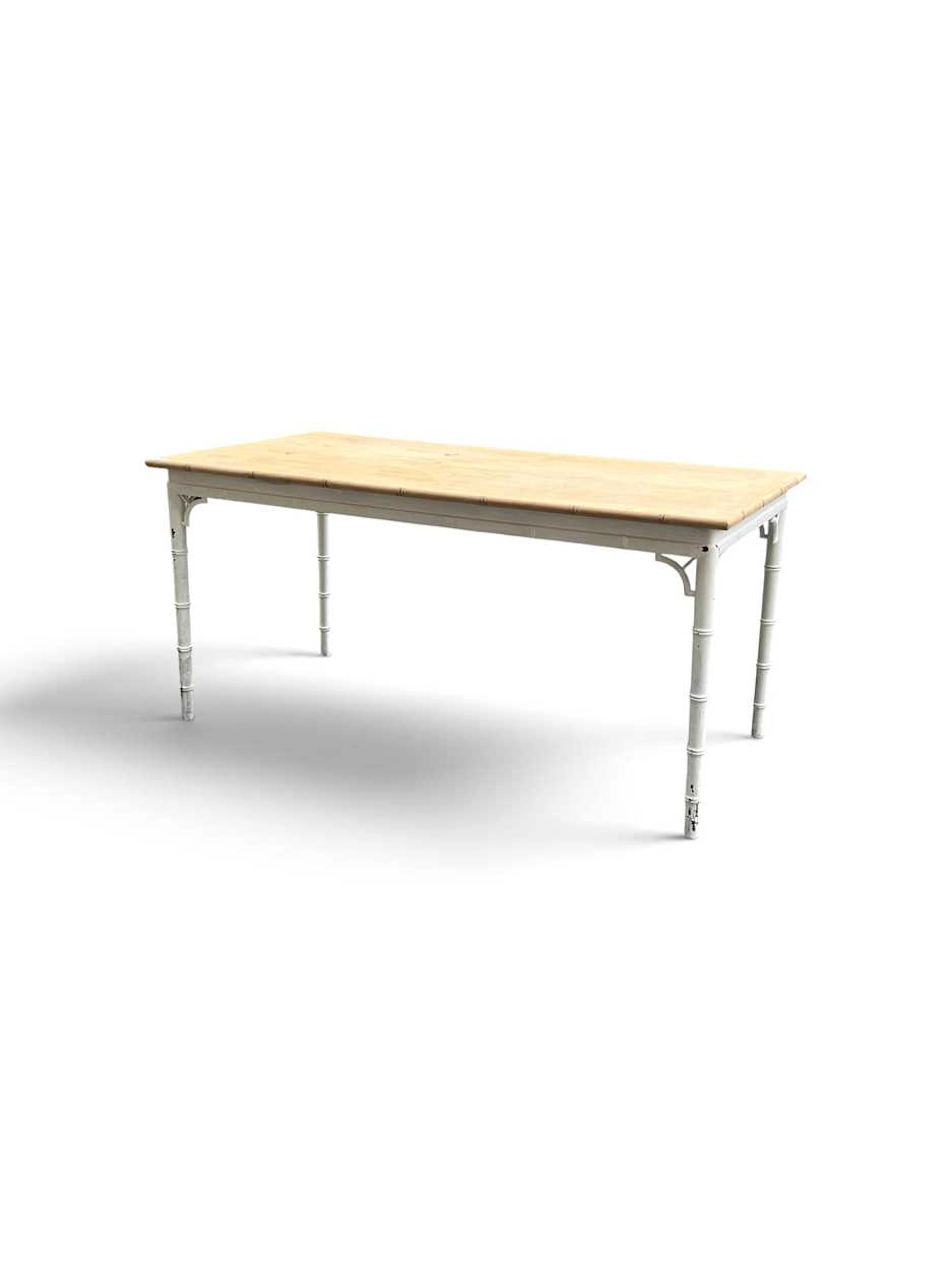 A faux bamboo dining table