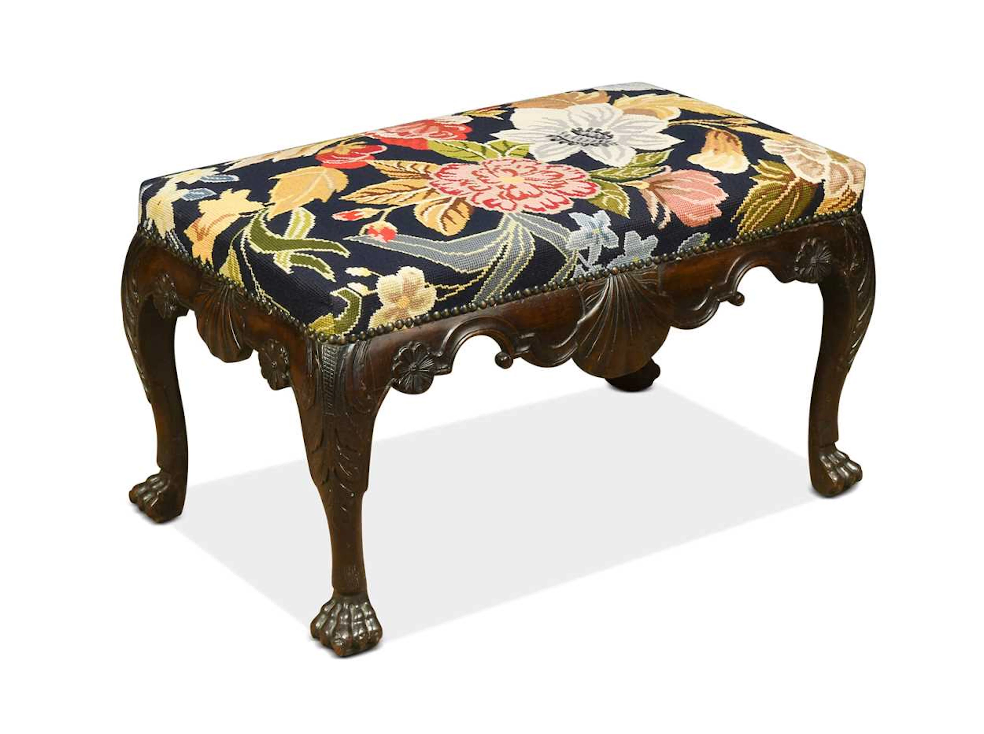 An Irish George II mahogany footstool