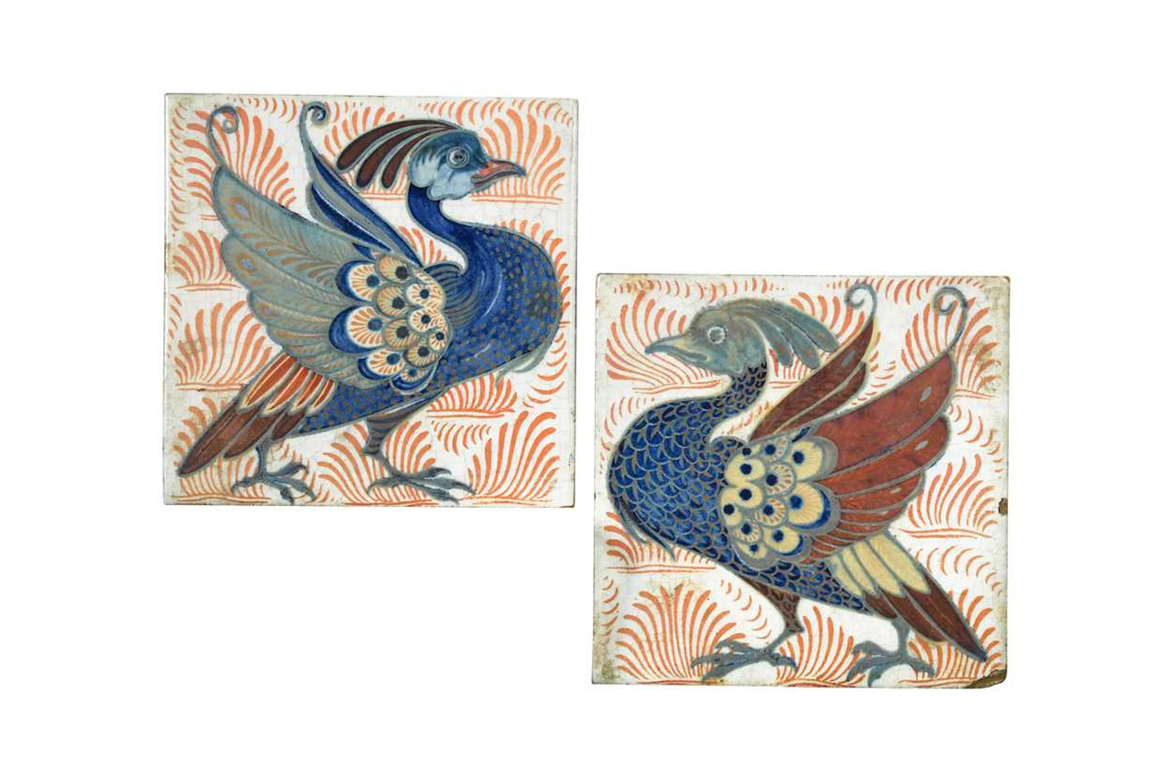 William de Morgan, late Fulham Period, Alarmed Bird, 1898