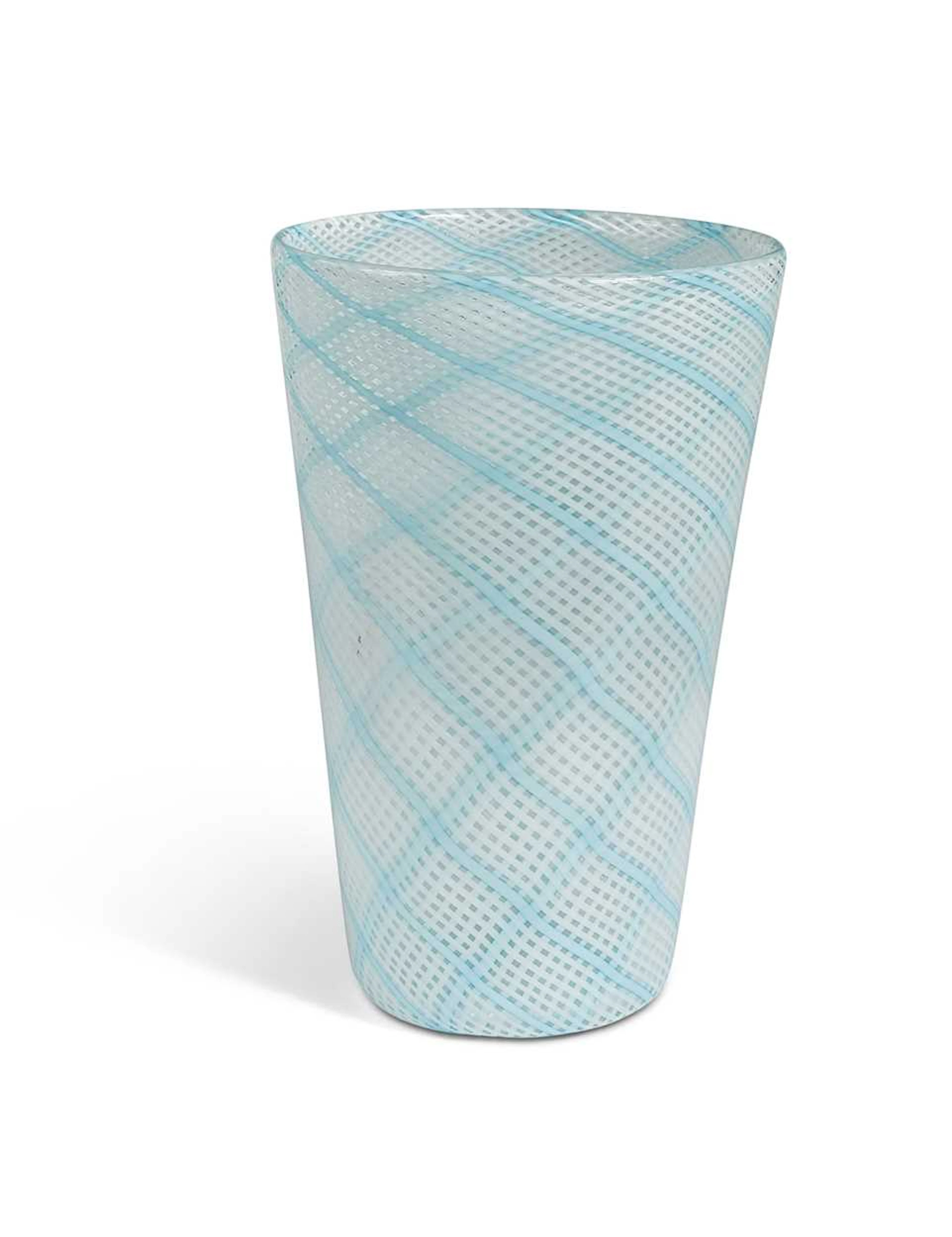Attributed to Dino Martens for Aureliano Toso, a reticello glass vase
