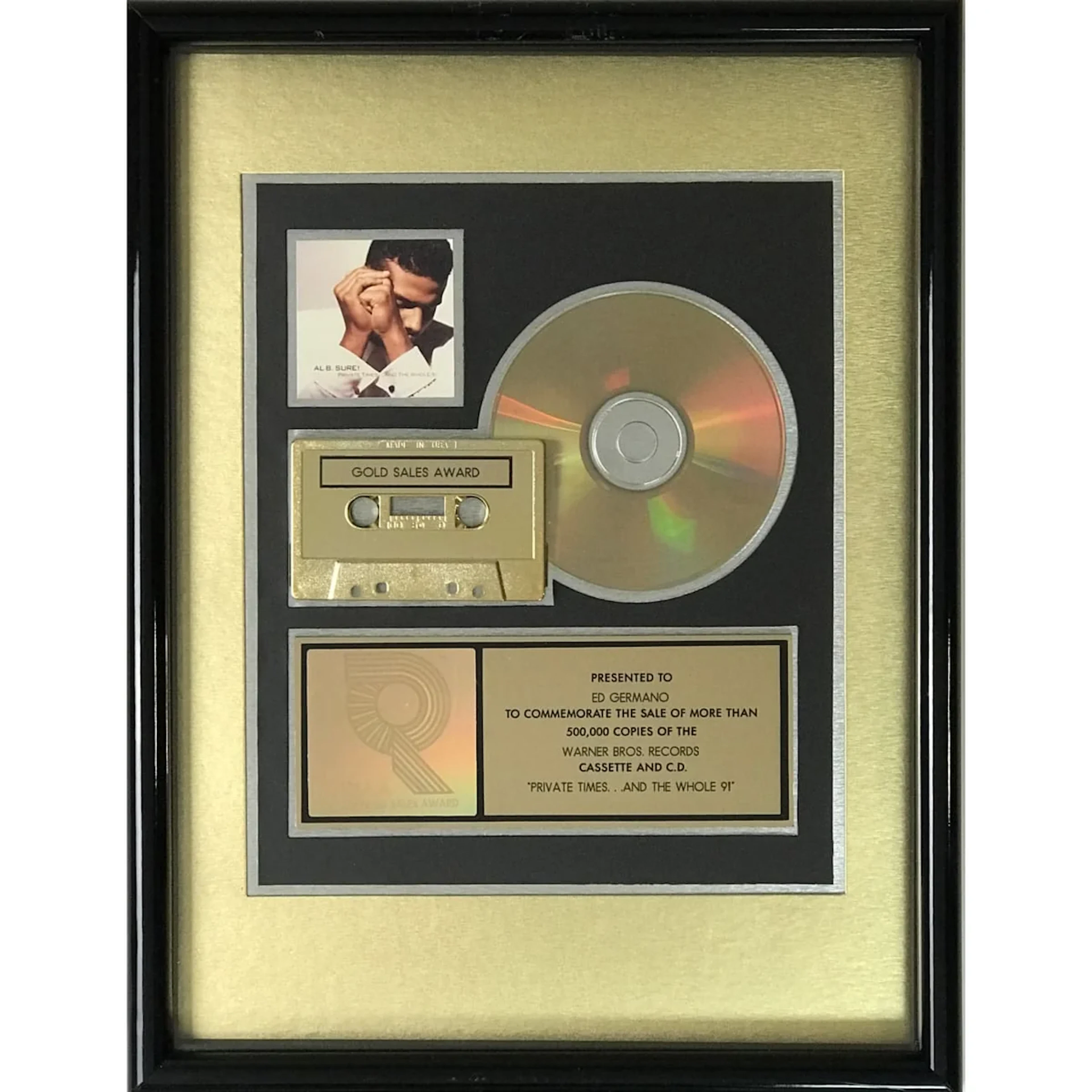 Al B Sure! Private Times... and the Whole 9! RIAA Gold Album Award