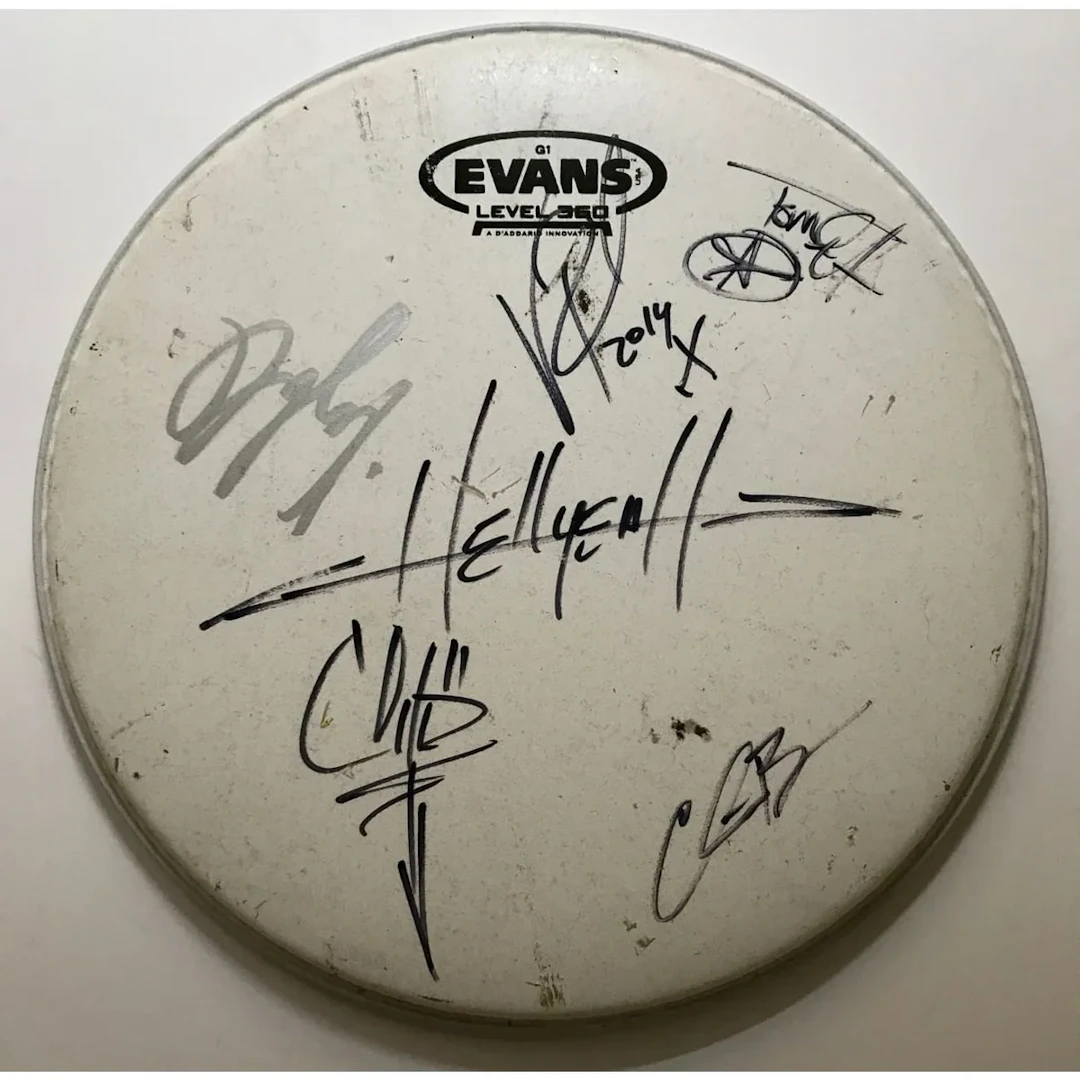 HELLYEAH Vinnie Paul +4 Signed Drumhead