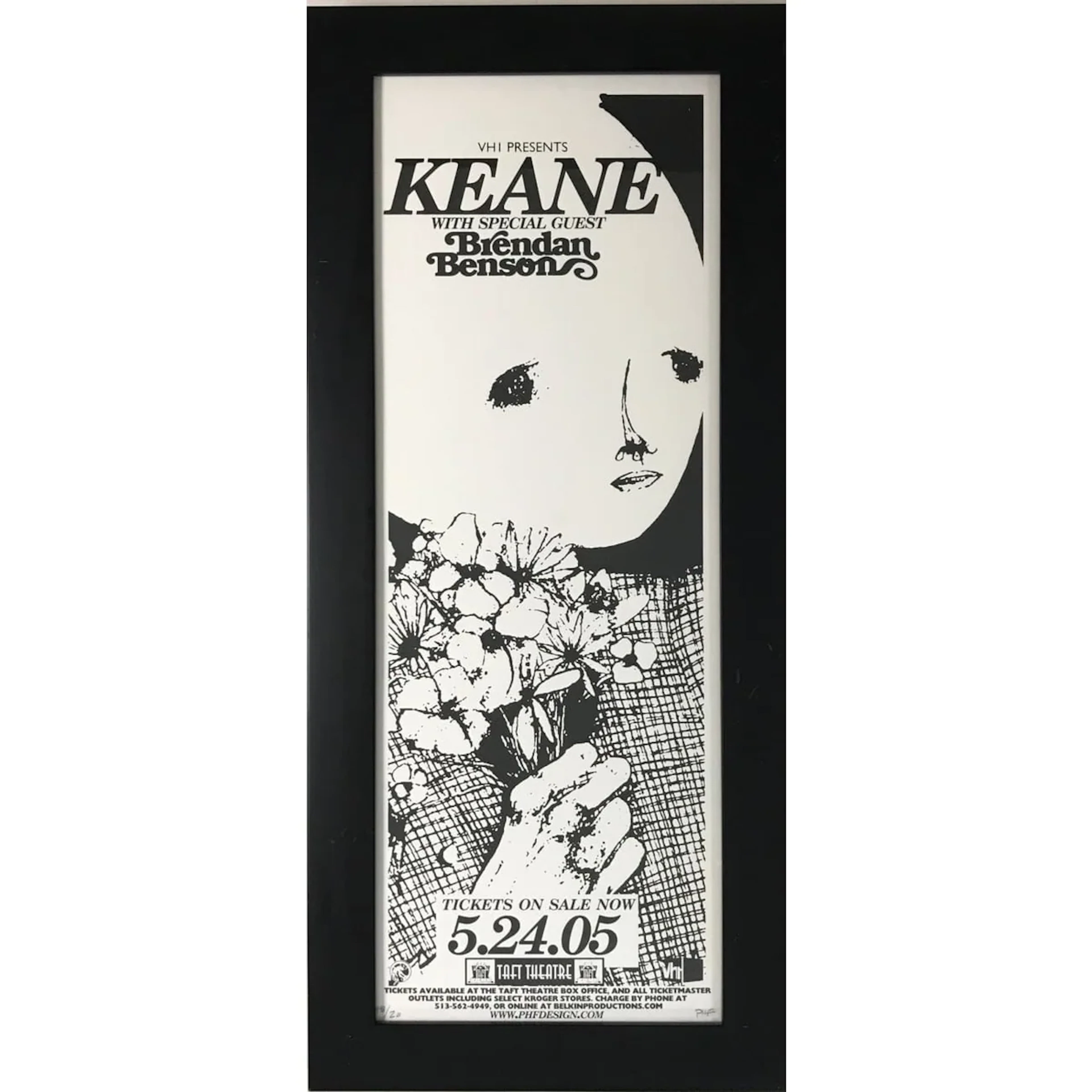 Keane 2005 Limited Edition Concert Poster - Framed