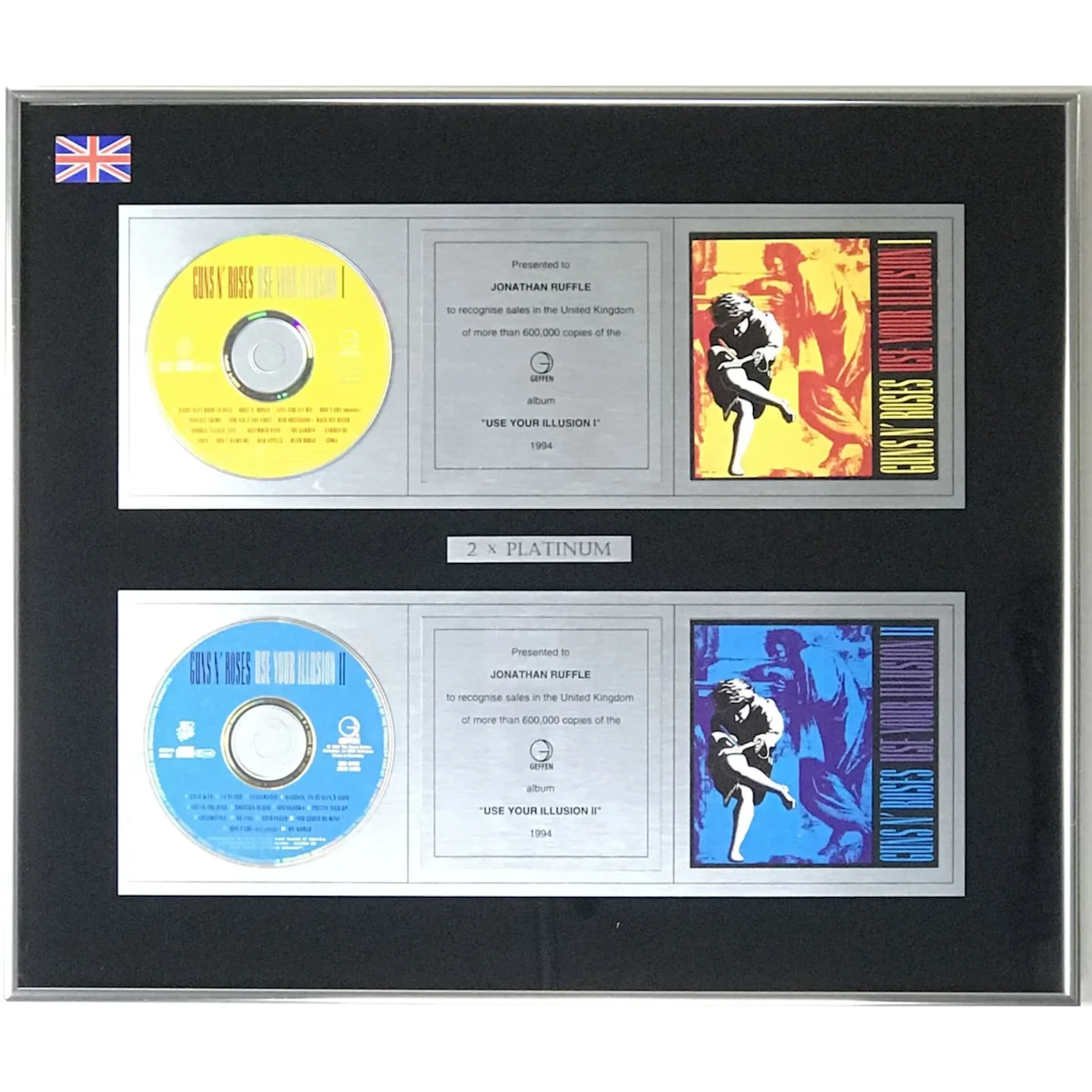 Guns N' Roses Use Your Illusion Geffen UK Label Award