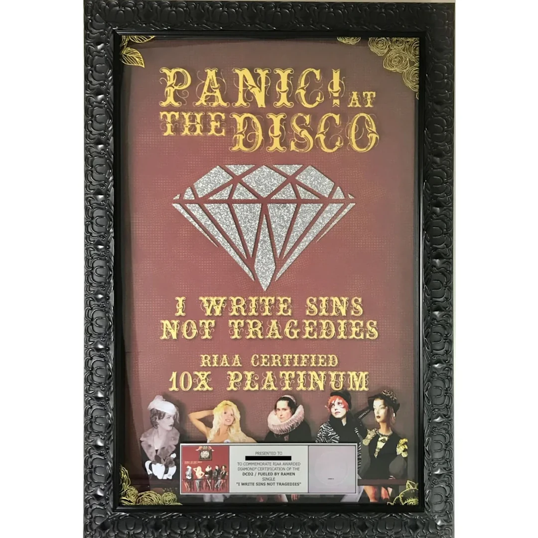 Panic! at the Disco "I Write Sins Not Tragedies" RIAA Diamond Single Award