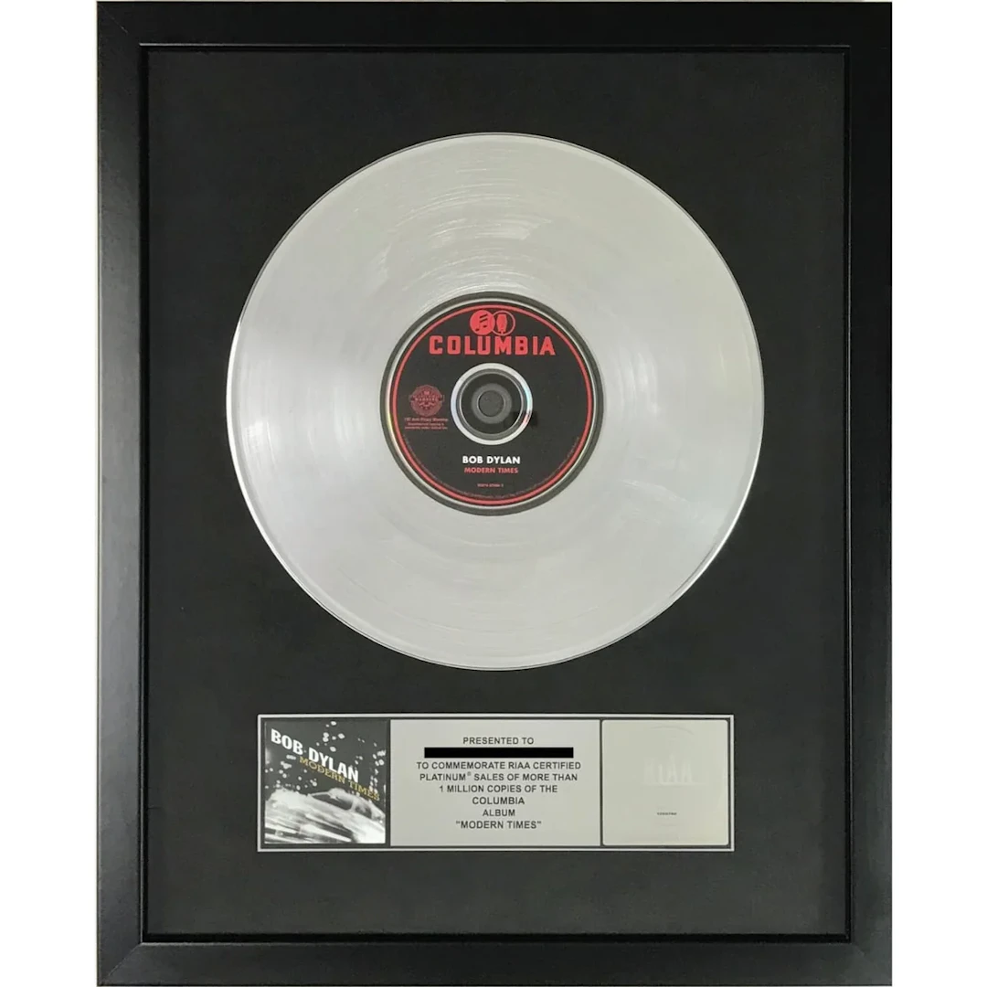 Bob Dylan Modern Times RIAA Platinum Album Award